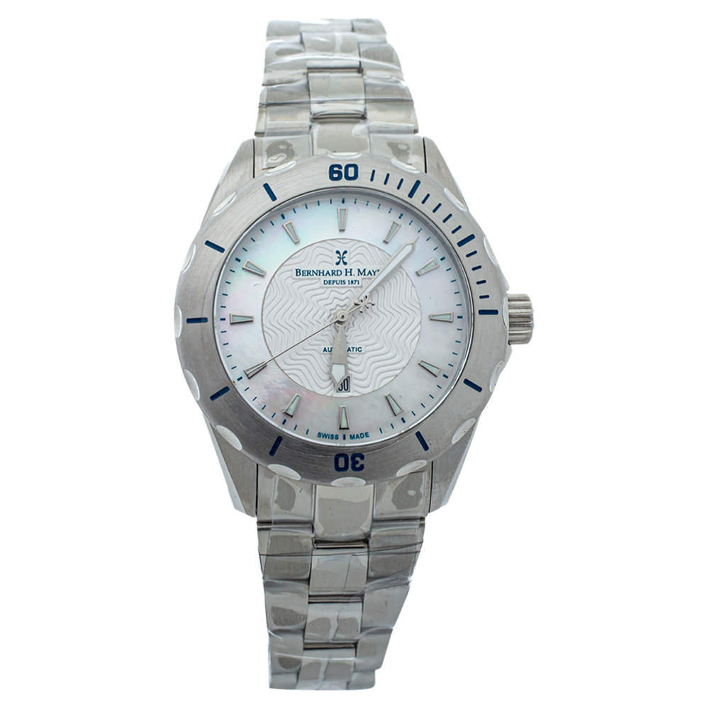 Bernhard H Mayer White Mother of Pearl Stainless Steel Ballad Women's Wristwatch 34 mm
