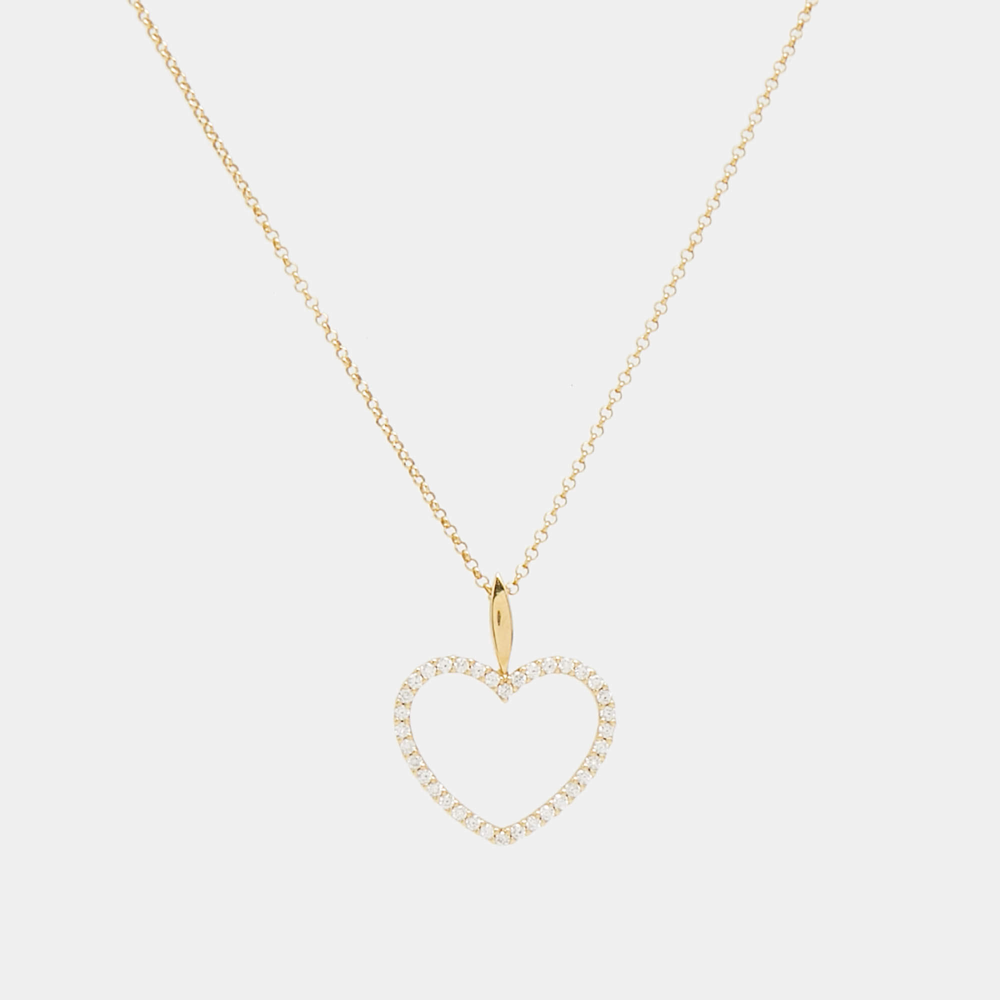 Bernhard H. Mayer Adonia Diamond 18k Yellow Gold Heart Pendant Necklace