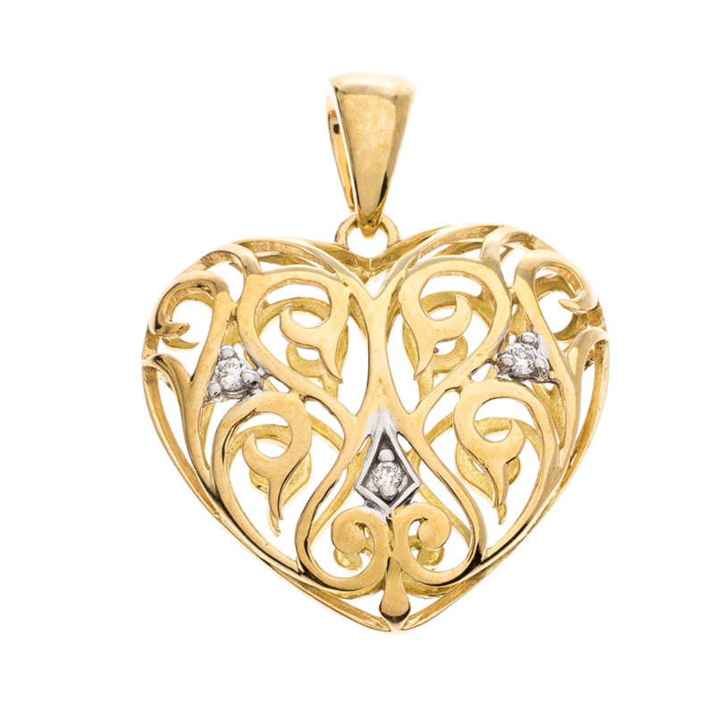 Bernhard H. Mayer Clara Diamond 18K Yellow Gold Heart Pendant