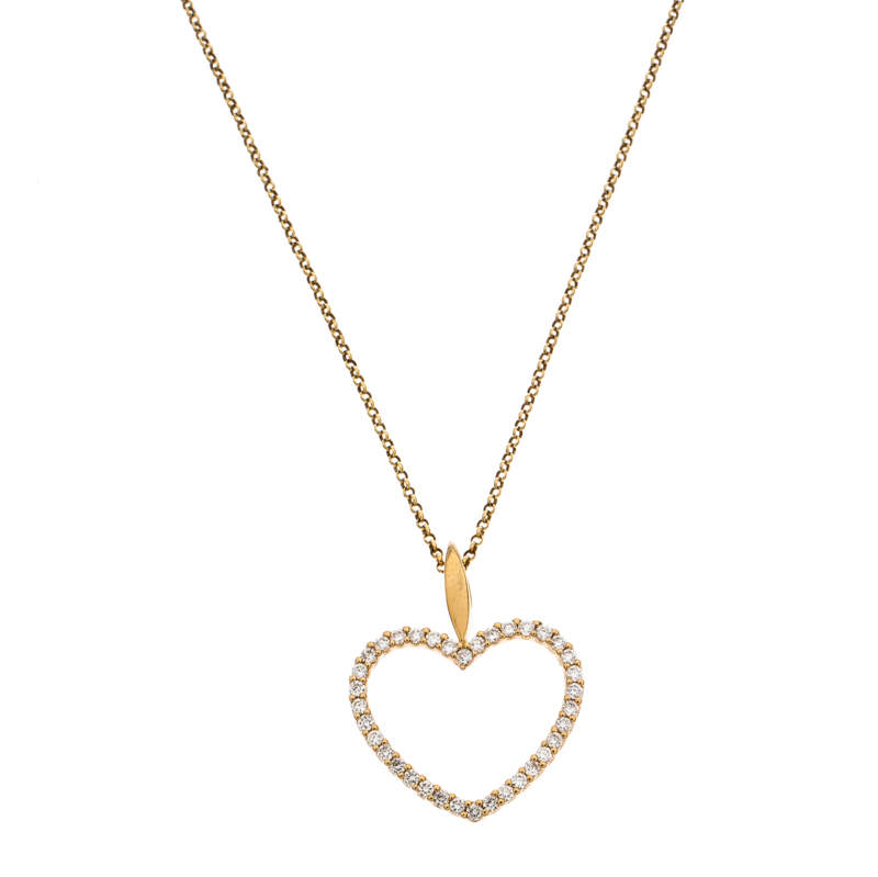 Bernhard H. Mayer Adonia Diamond 18k Yellow Gold Heart Pendant Necklace ...