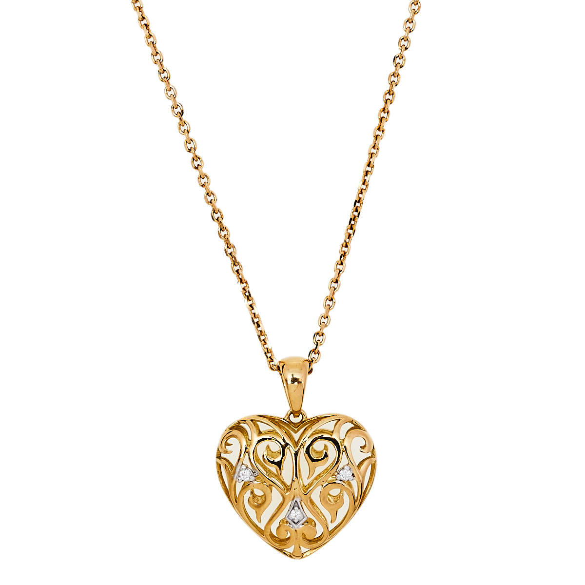 Pre Owned Bernhard H. Mayer Clara Diamond 18K Yellow Gold Heart Pendant