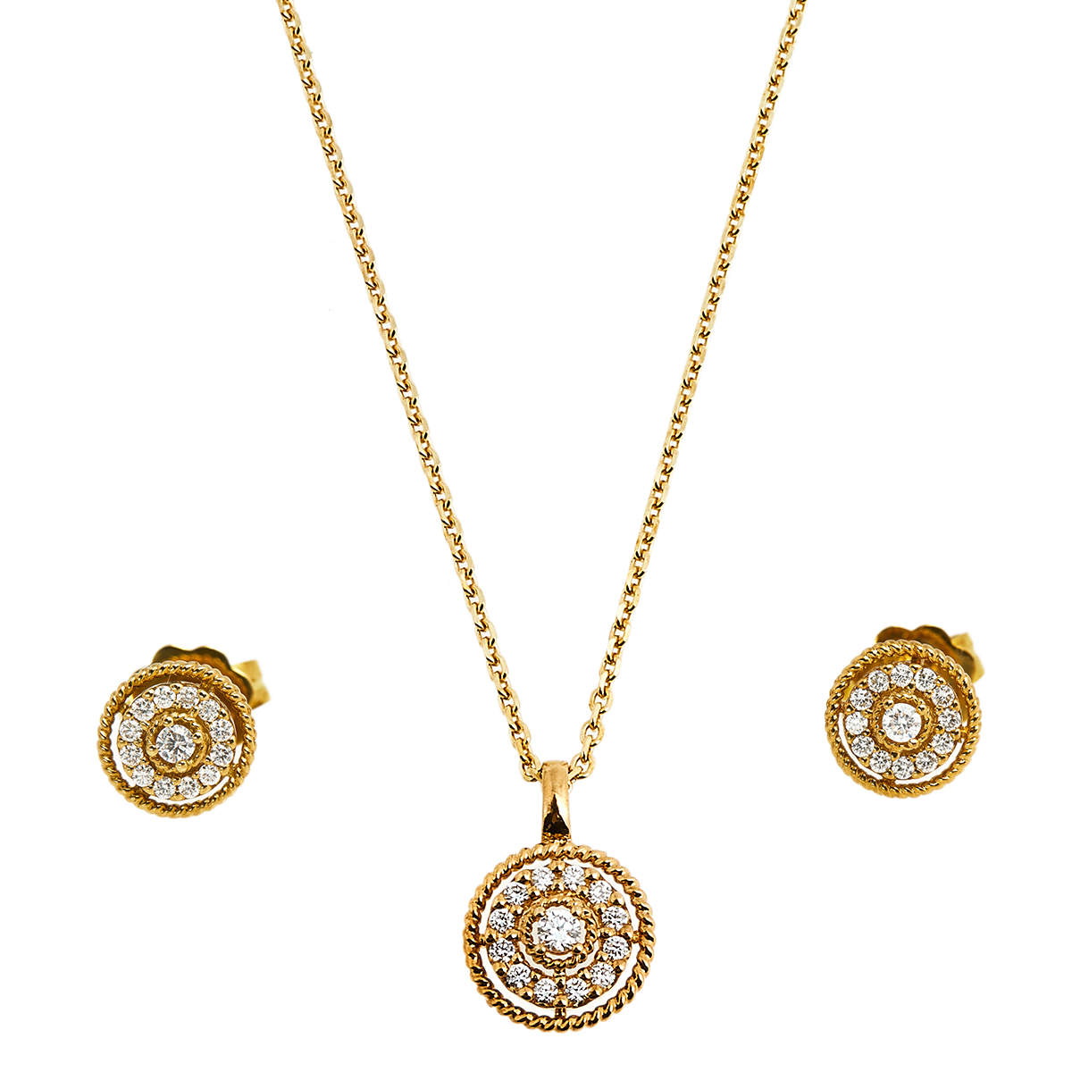 Bernhard H. Mayer Theia Diamond 18K Yellow Gold Pendant Set