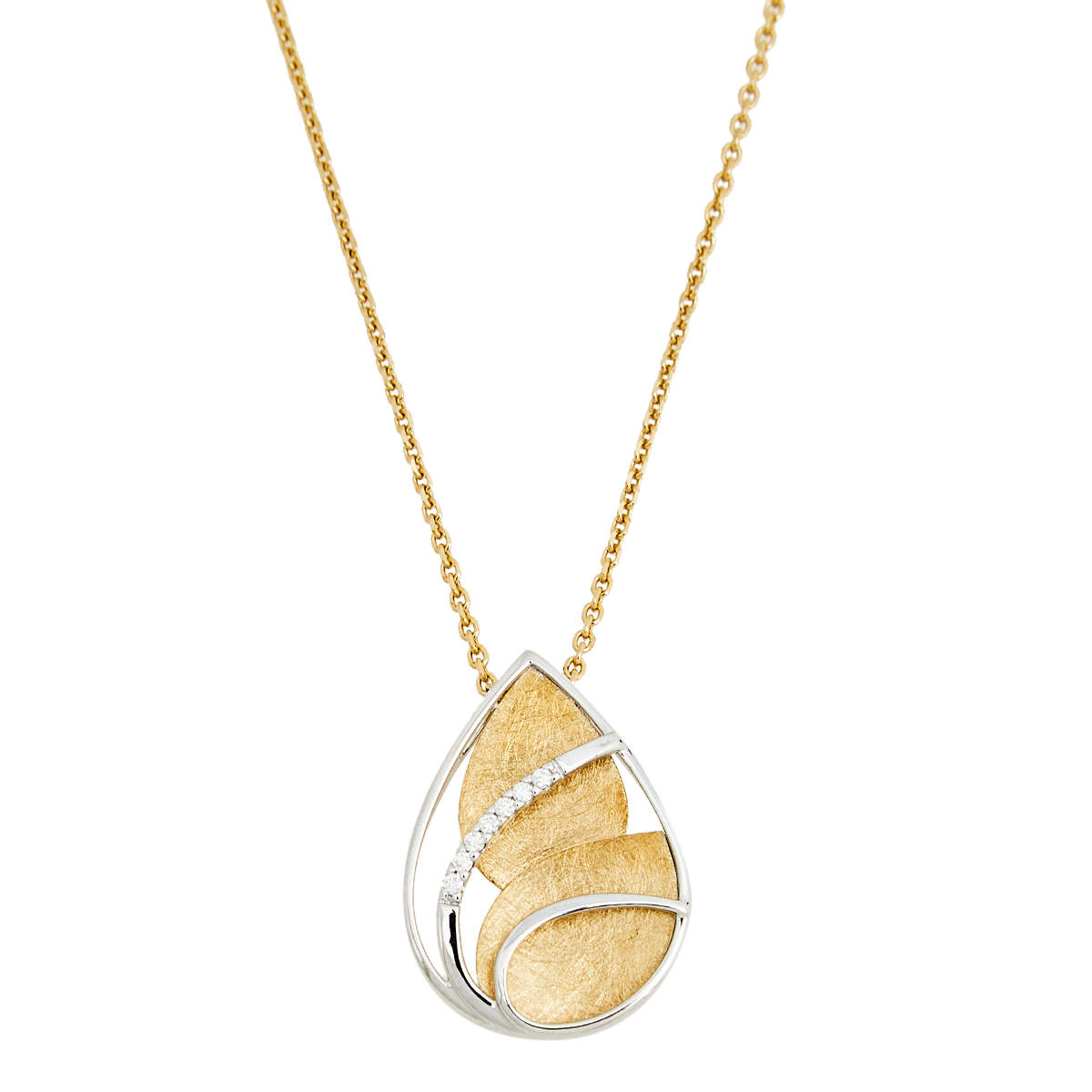 Pre Owned Bernhard H. Mayer Golden Cove Diamond 18k Two Tone Gold Pendant