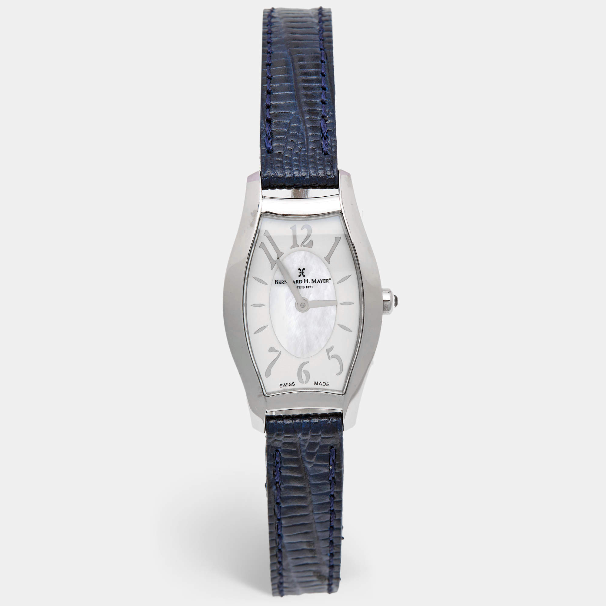 Bernhard H. Mayer Mother Of Pearl Stainless Steel Embossed Leather Serenade B3103 Women's Wristwatch 23 mm
