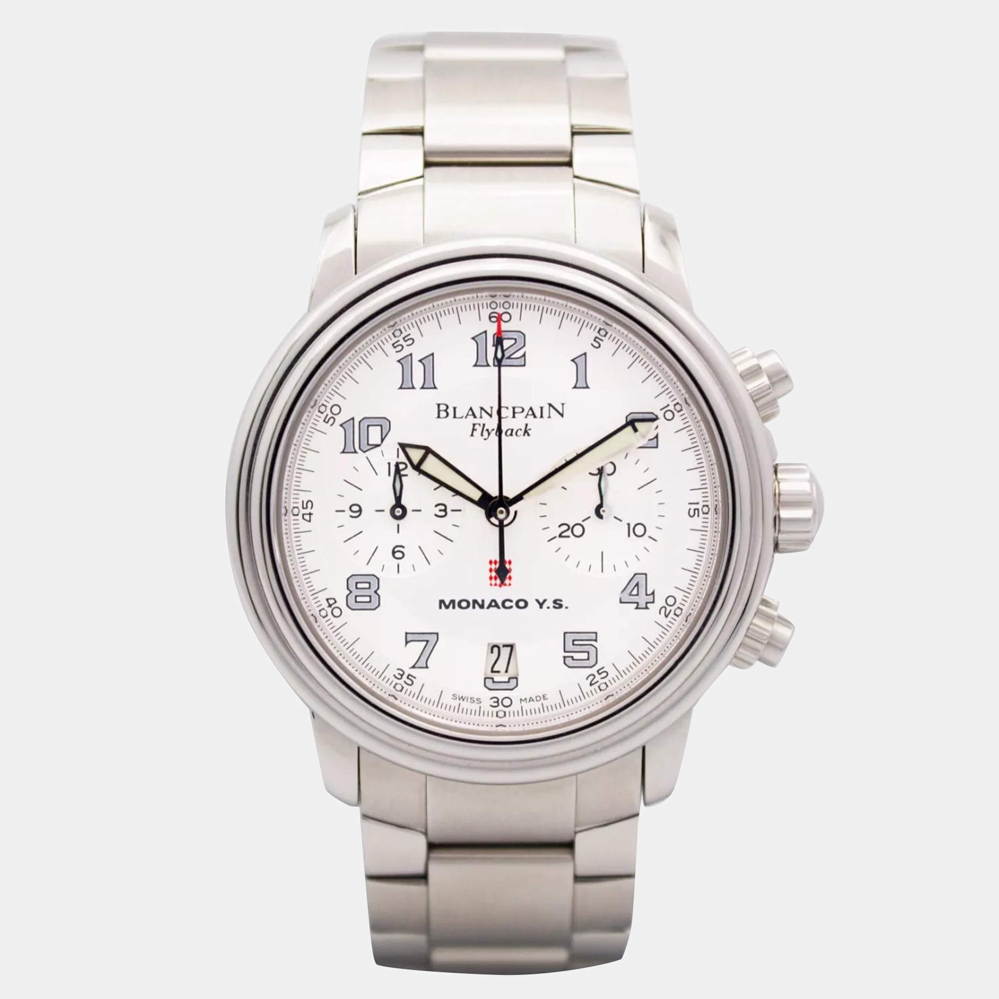 Blancpain Silver Stainless Steel Flyback F 185 Automatic Men's Wristwatch 38 mm