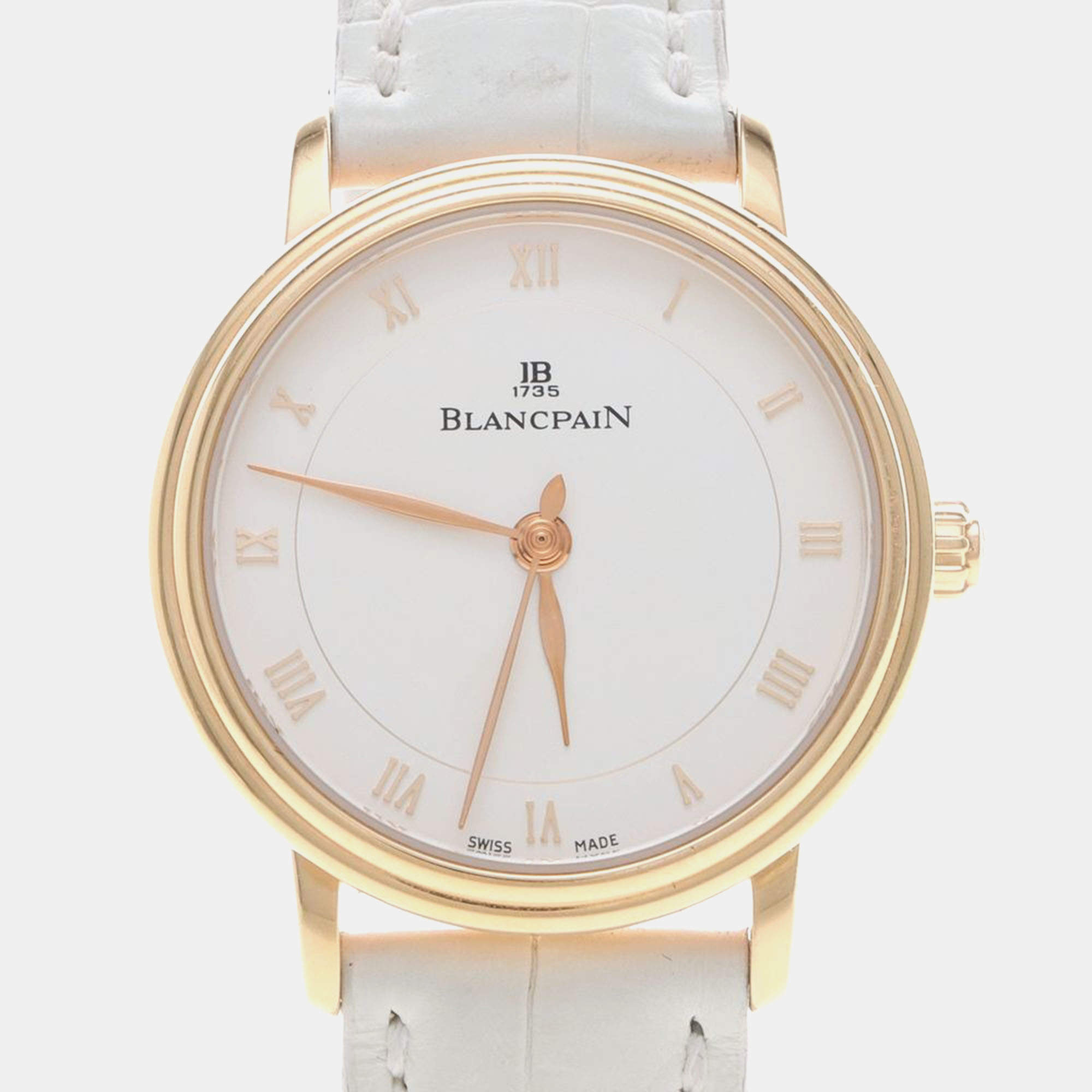Pre Owned Blancpain Villeret 6102-3642 Automatic Rose Gold Women's Wristwatch 29 mm