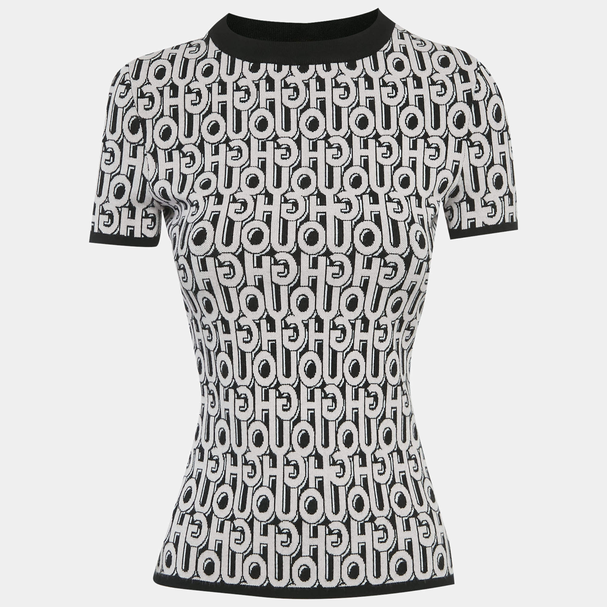 Pre Owned بلوفر هوغو باي هوغو بوس شعار أسود بتريكو صغير