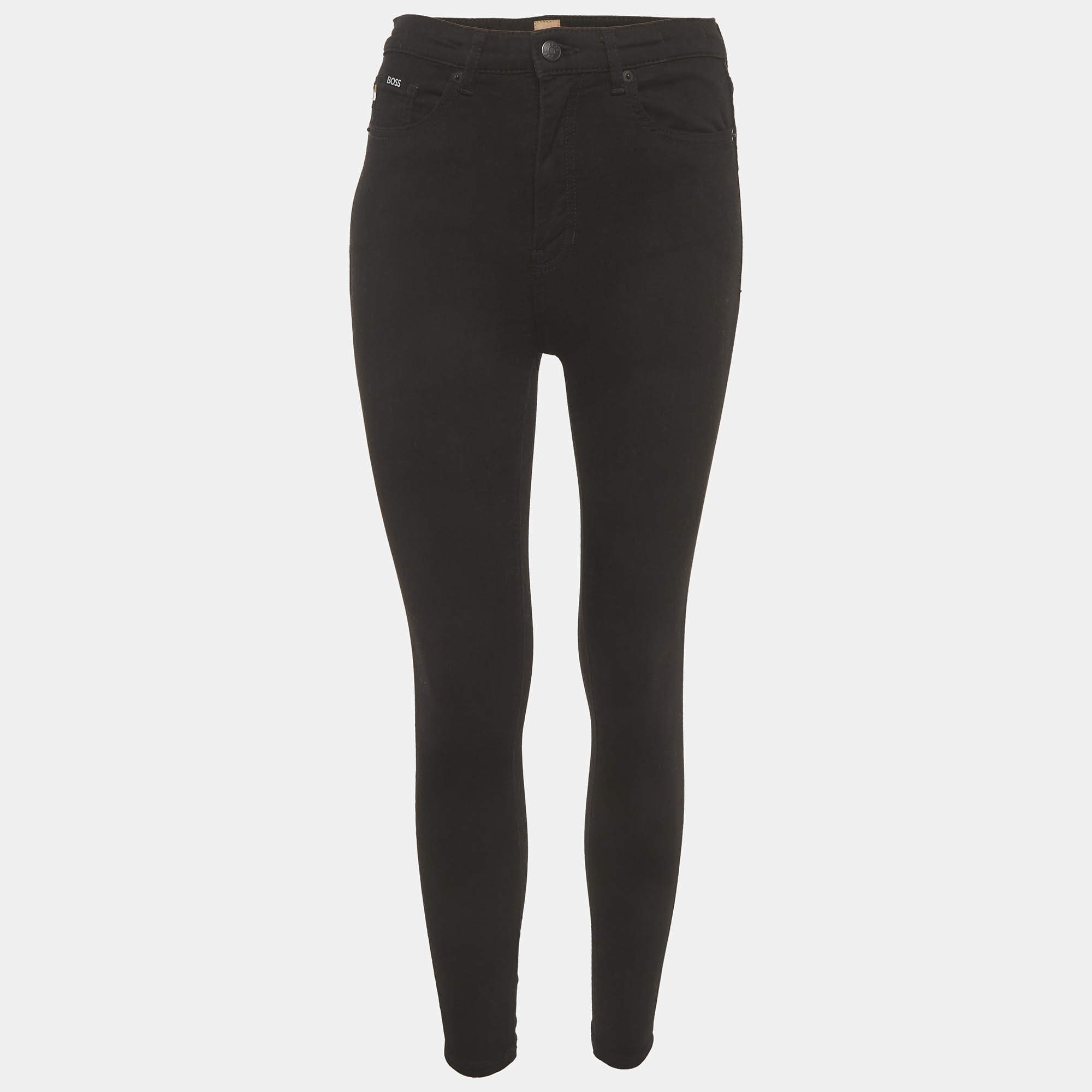 Pre Owned بنطلون جينز بوس باي هوغو بوس بقصة ضيقة جداً دنيم أسود مقاس صغير مايي