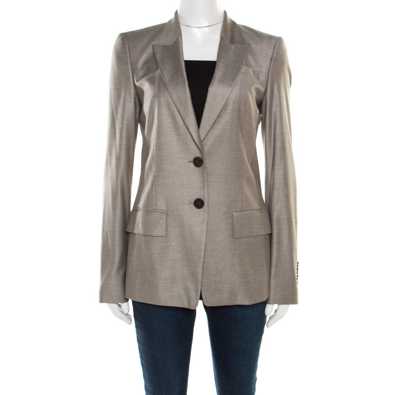 مملوكة مسبقًا Boss By Hugo Boss Grey Tailored Juicyda Blazer S