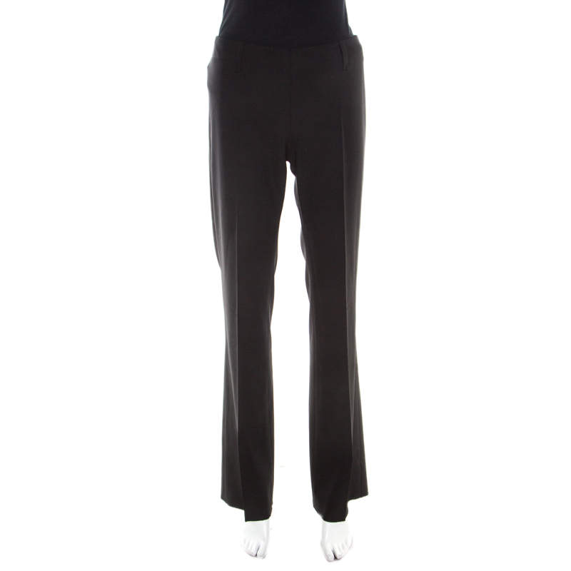 Pre Owned Boss By Hugo Boss Black Straight Fit Tailored Trousers M