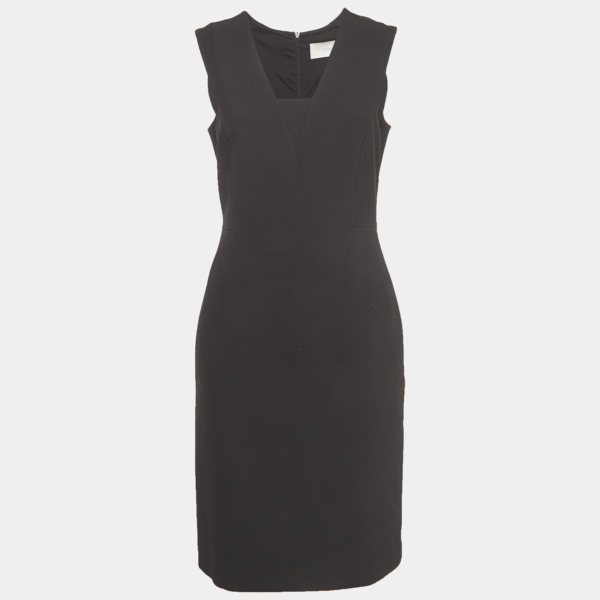 Pre Owned Boss By Hugo Boss Black Knit Sleeveless Dasala Sheath Dress M