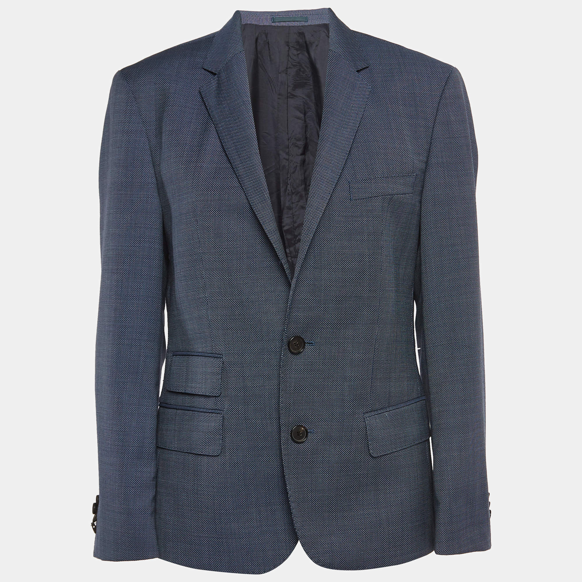 مملوكة مسبقًا Boss By Hugo Boss Blue Wool Single Breasted Blazer M