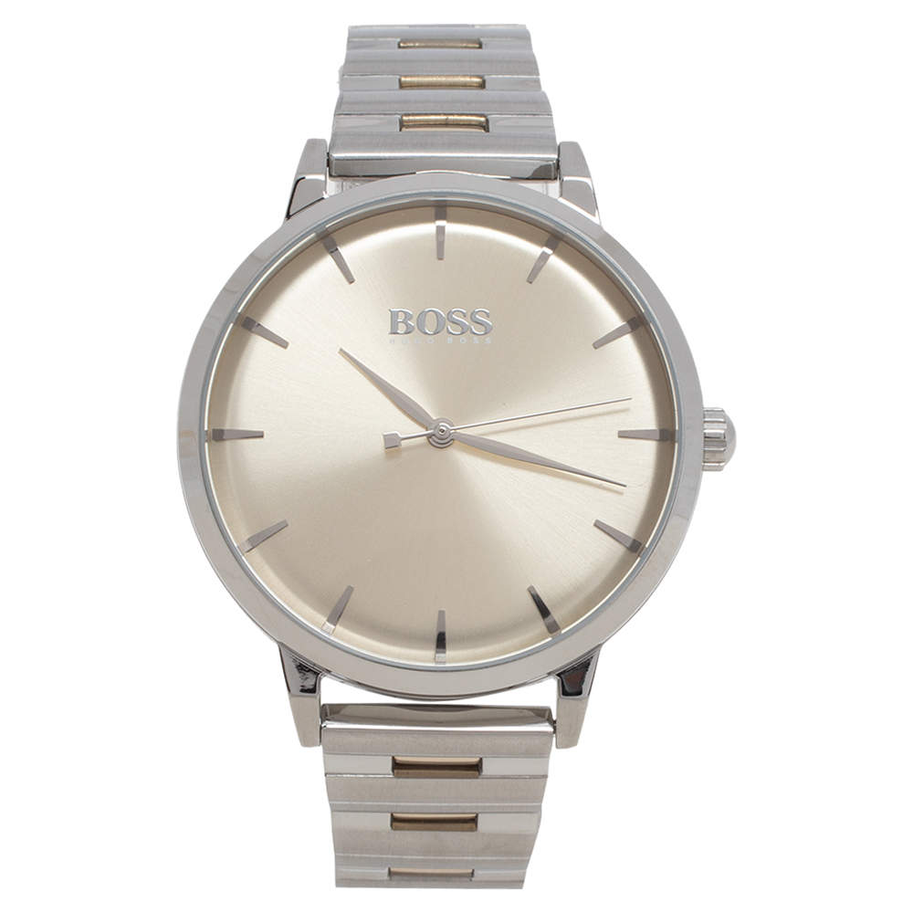 Hugo Boss Yellow Two Tone Stainless Steel Classic HB.369.314.3349 Women's Wristwatch 36 mm