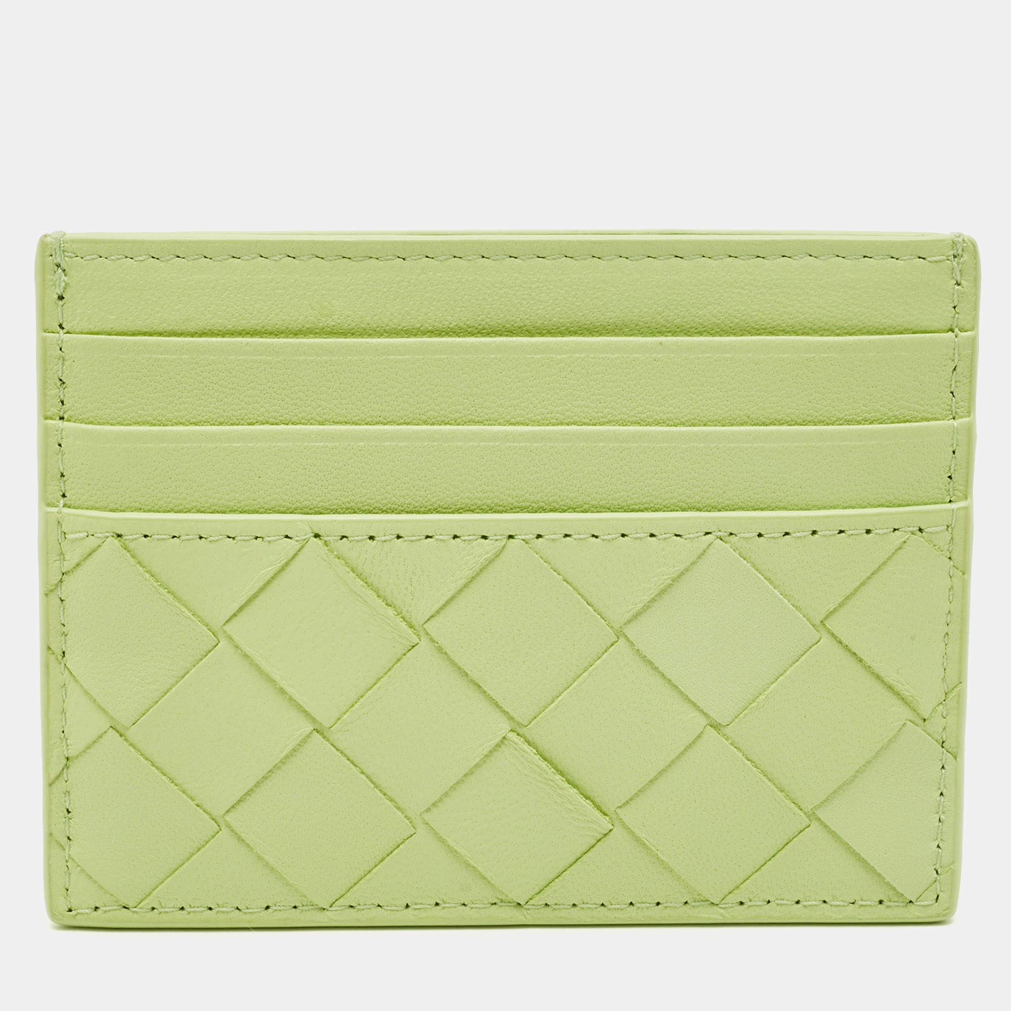 مملوكة مسبقًا حافظة بطاقات بوتيغا فينيتا جلد أنترشياتو أخضر فاتح