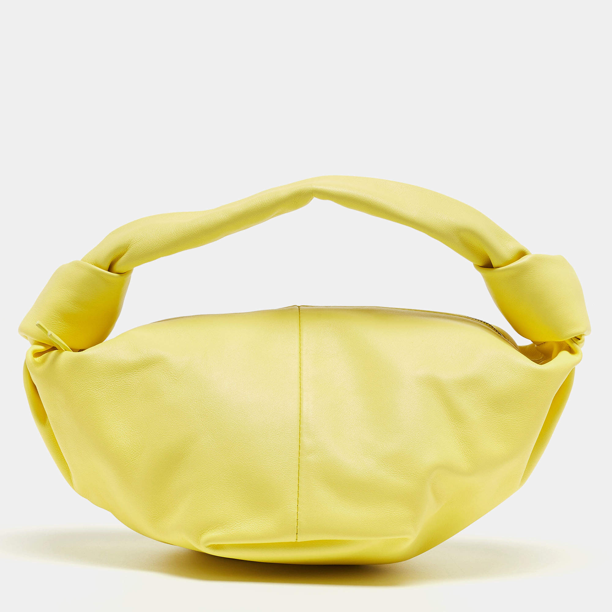 Pre Owned Bottega Veneta Yellow Leather Double Knot Bag
