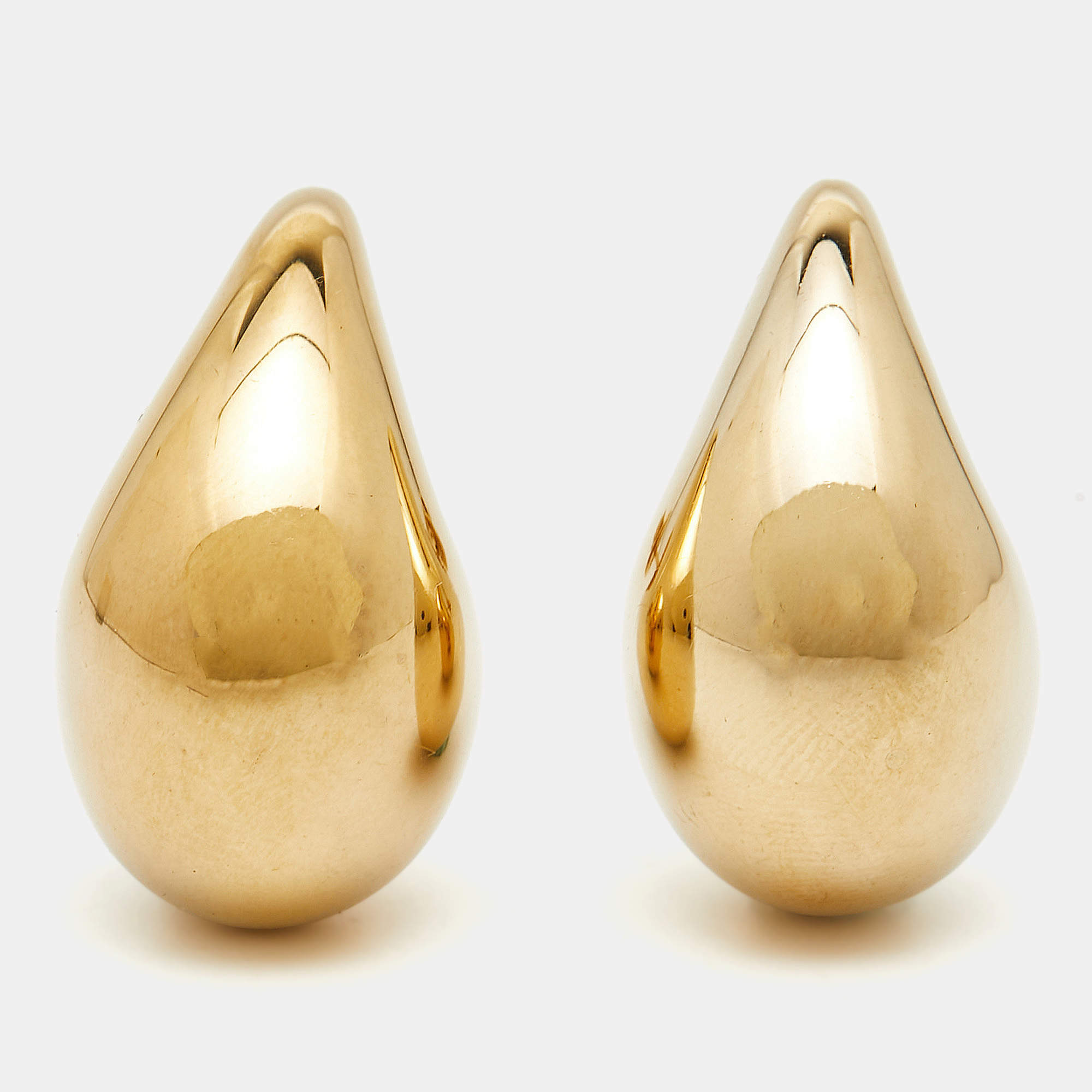 Pre Owned Bottega Veneta Drop Gold Tone Sterling Silver Earrings