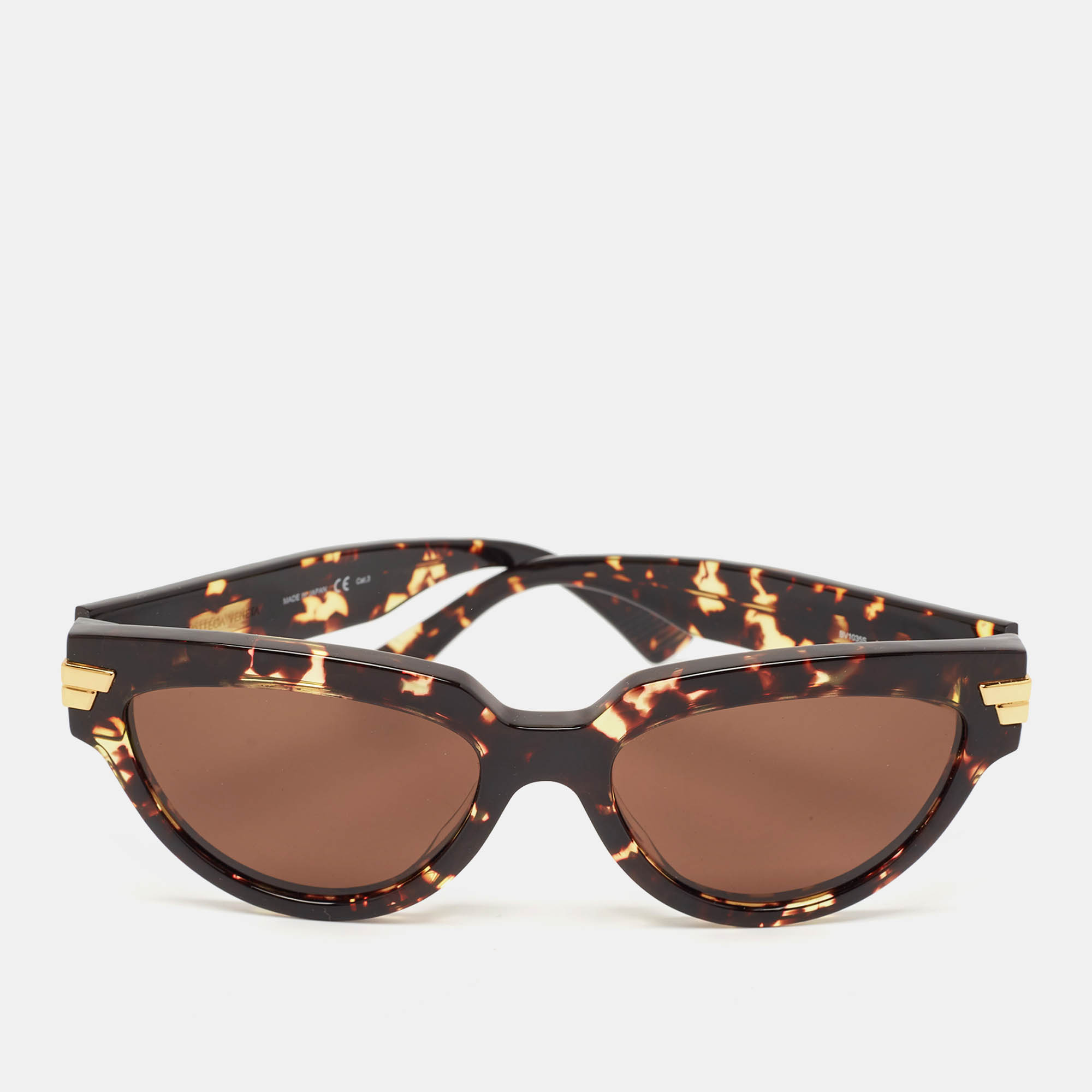 Bottega Veneta Tortoise Brown BV1035S Cat Eye Sunglasses