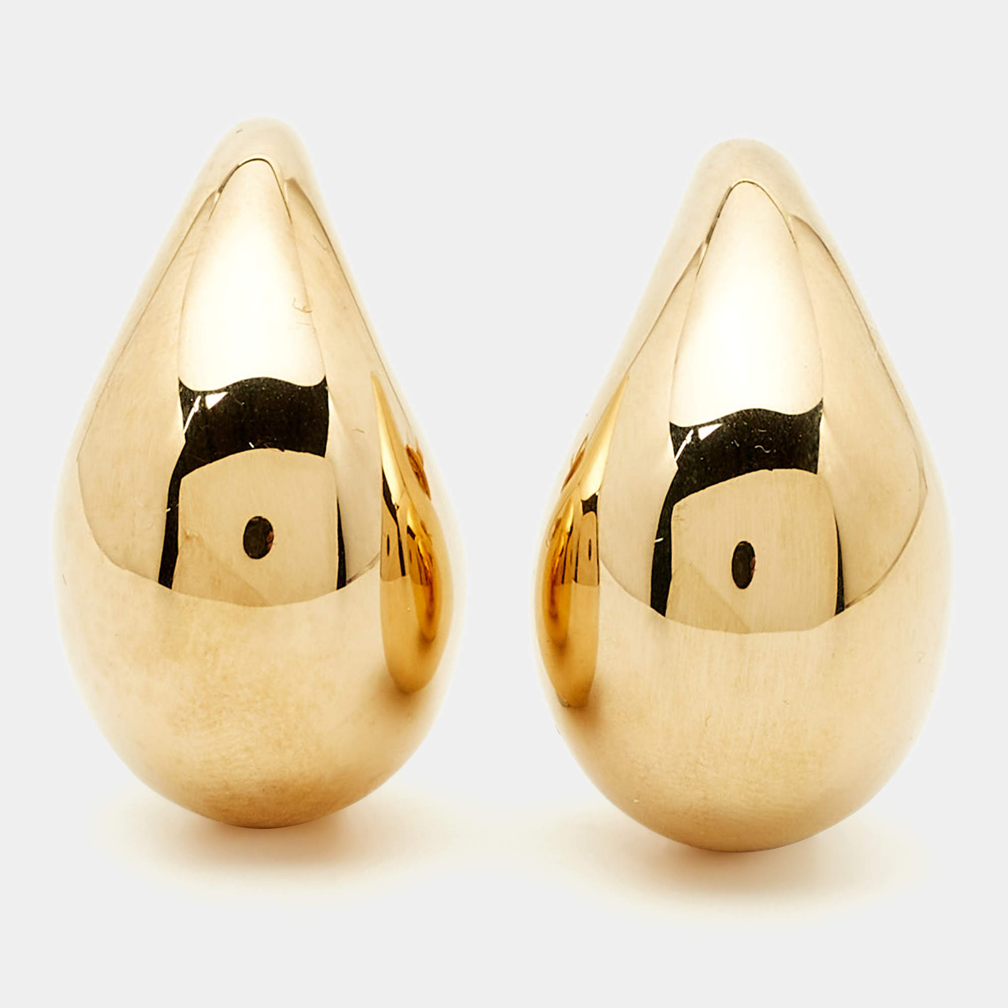 Pre Owned Bottega Veneta Drop Gold Tone Sterling Silver Earrings