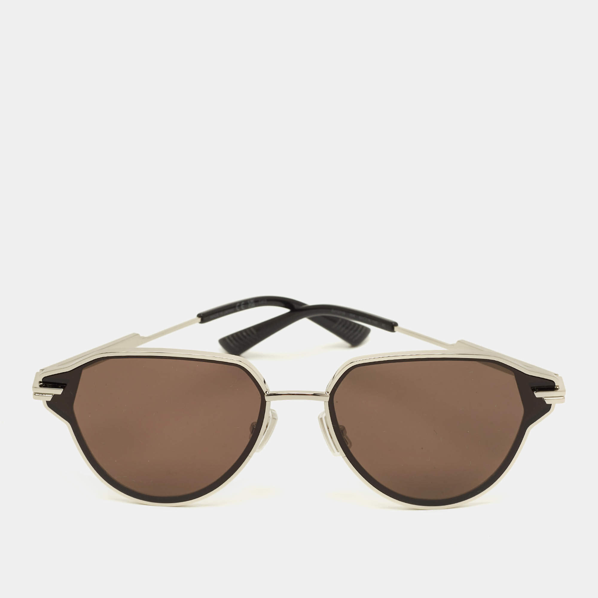 مملوكة مسبقًا Bottega Veneta Black/Silver Tone BV1271S Aviator Sunglasses