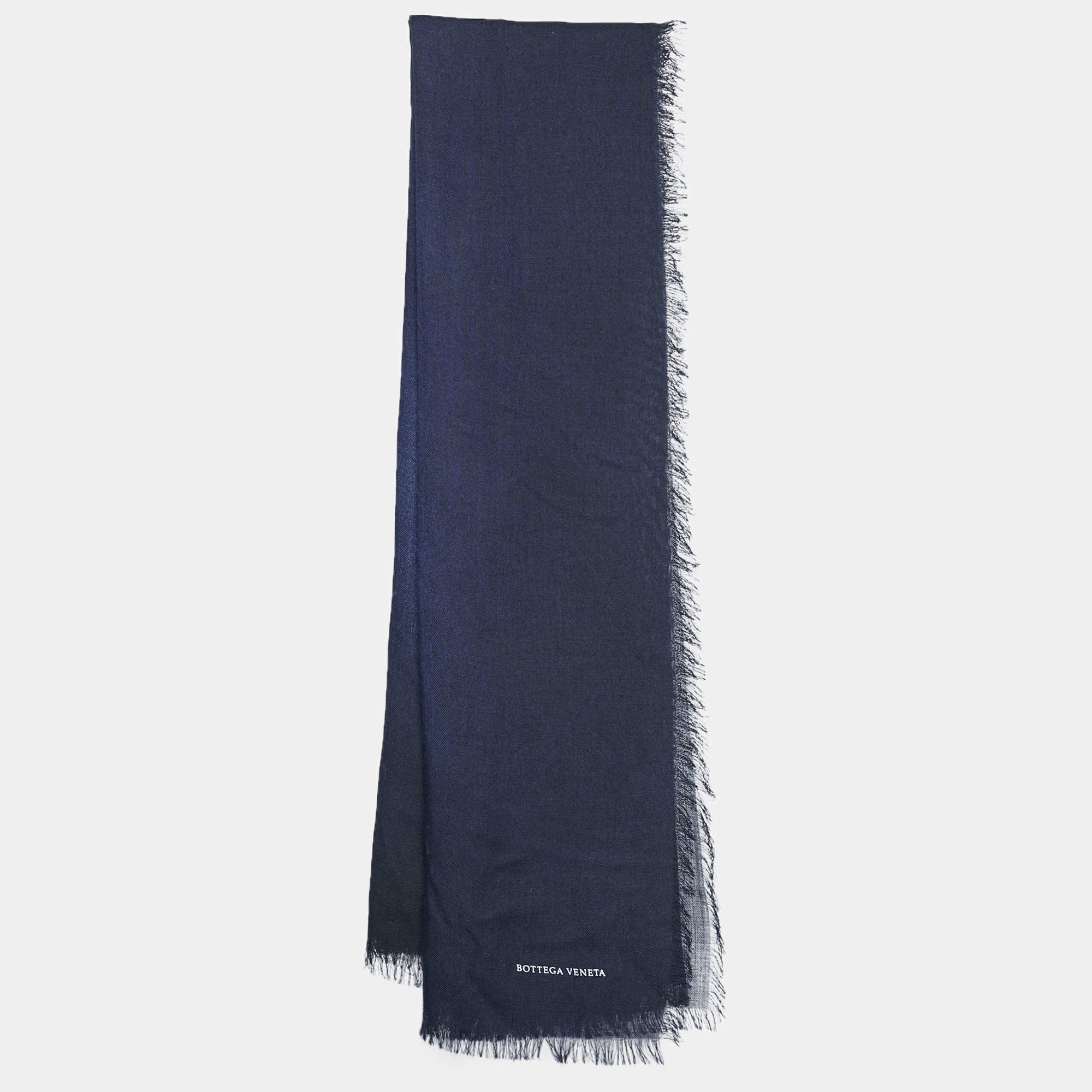 Pre Owned وشاح بوتيغا فينيتا صوف مربع أزرق