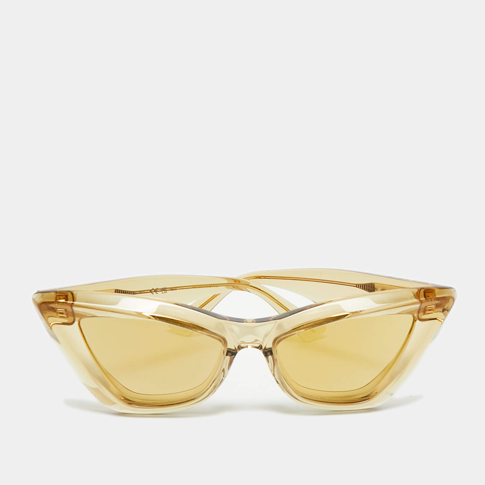 Pre Owned Bottega Veneta Yellow/Gold  BV1101S Cat Eye Sunglasses
