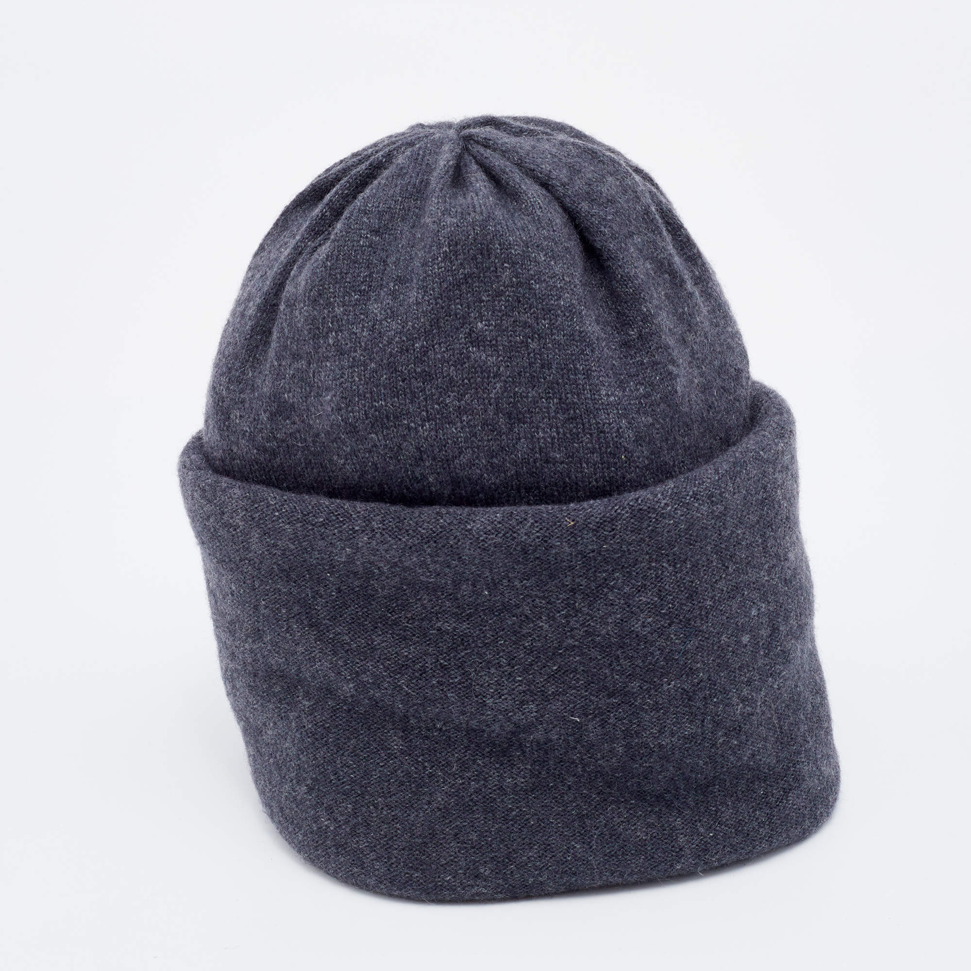 Pre Owned Bottega Veneta Grey Cashmere Beanie Hat