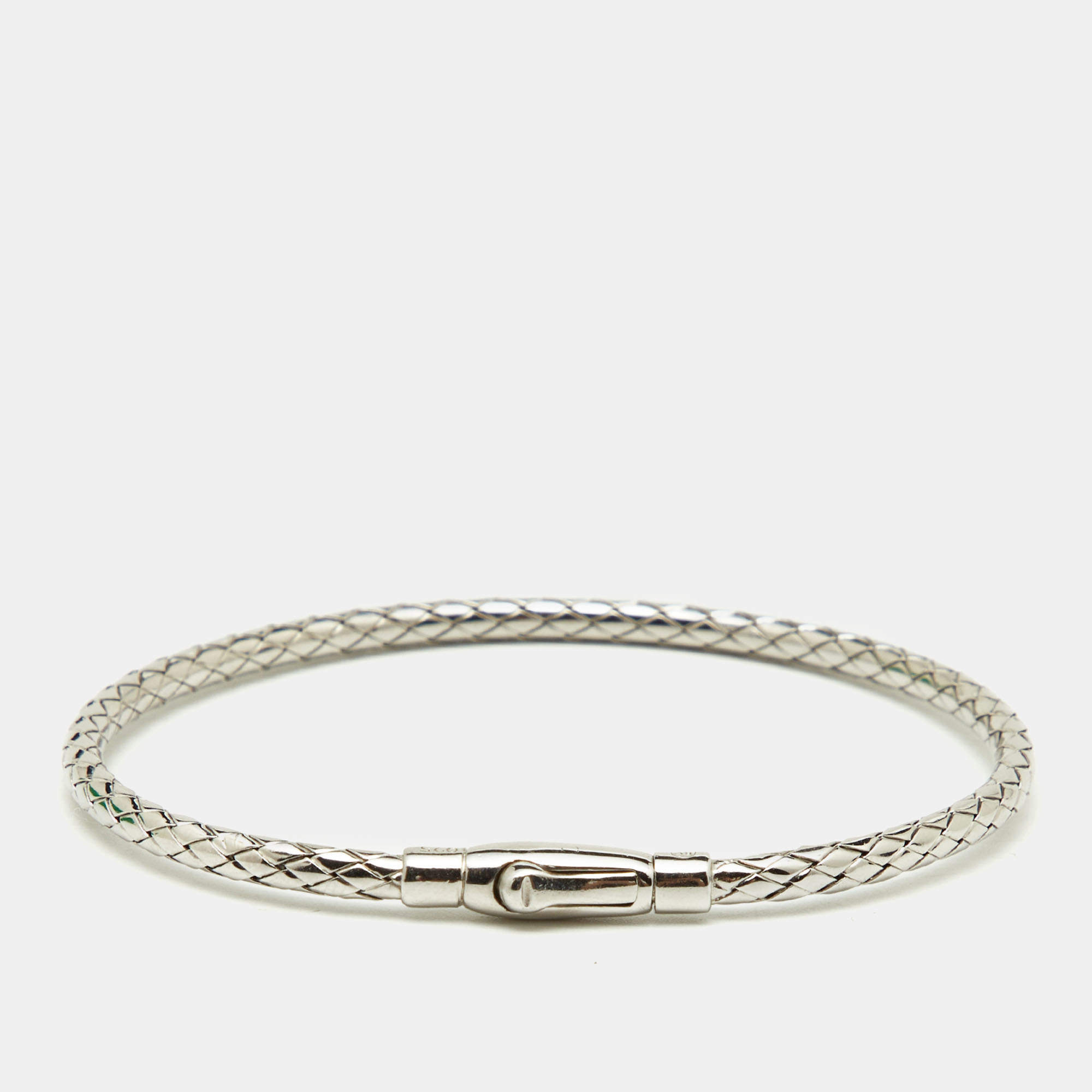 Bottega Veneta Intrecciato Sterling Silver Bracelet 