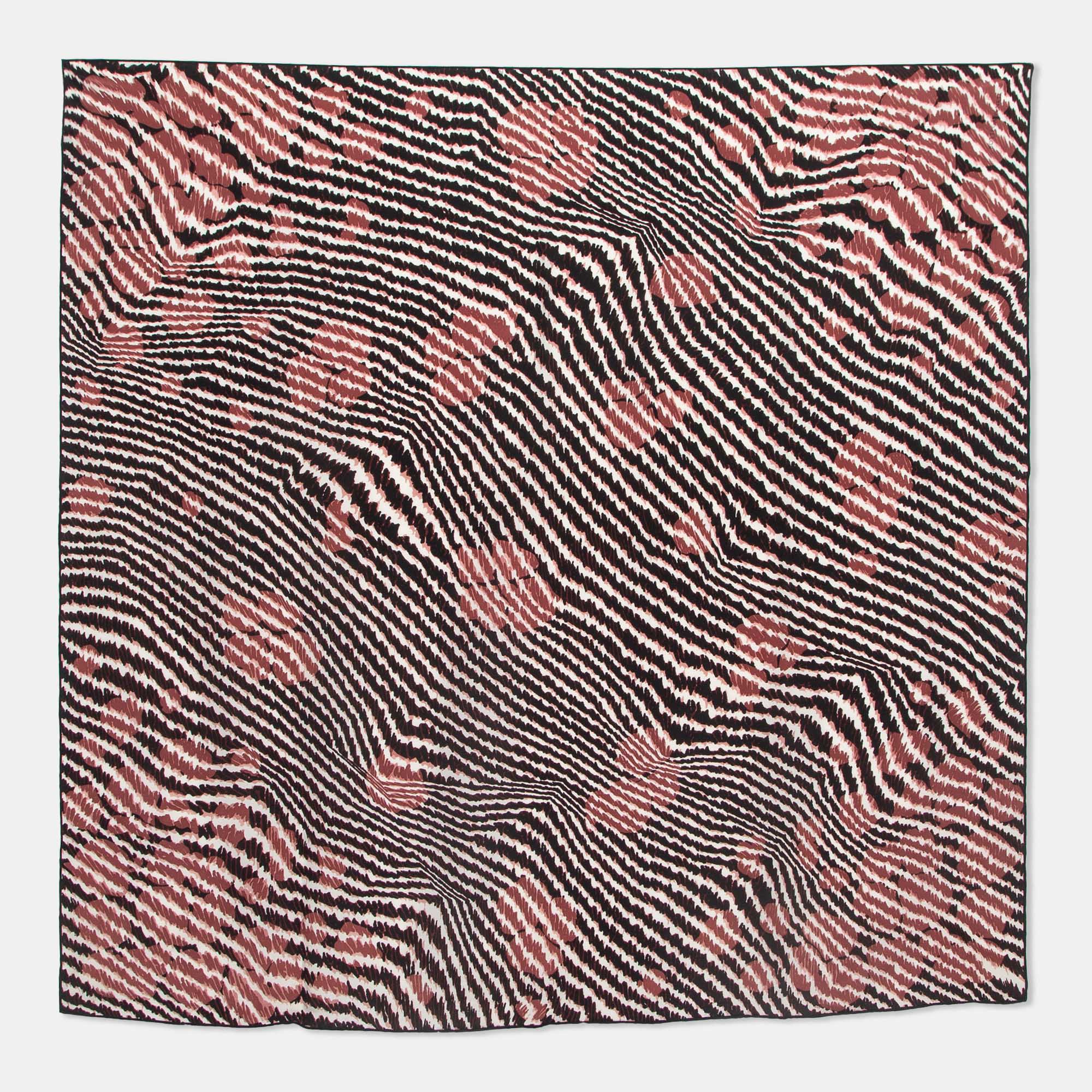 Bottega Veneta Black Print Silk Scarf