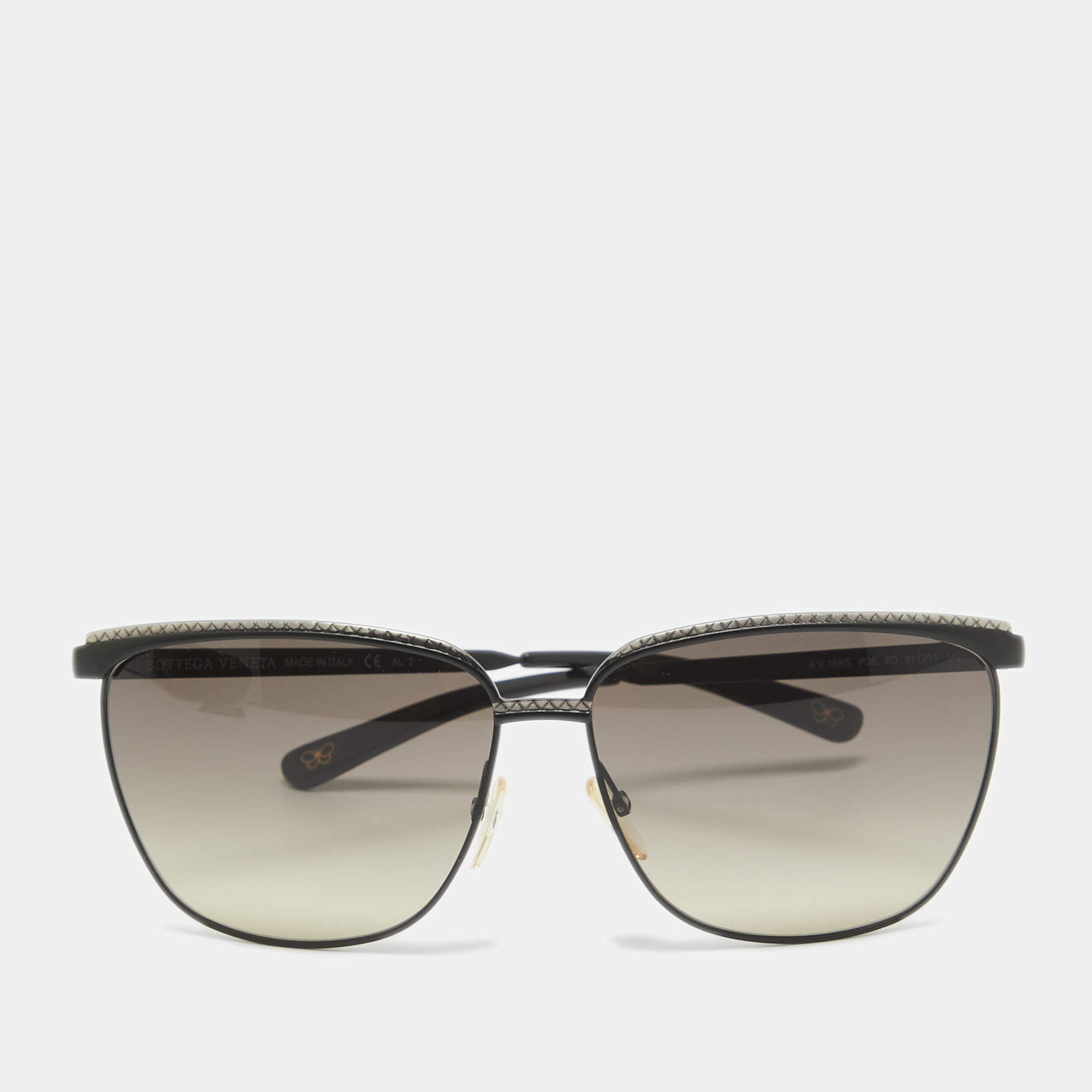 Bottega Veneta Black Gradient Frame BV 168/S Square Sunglasses