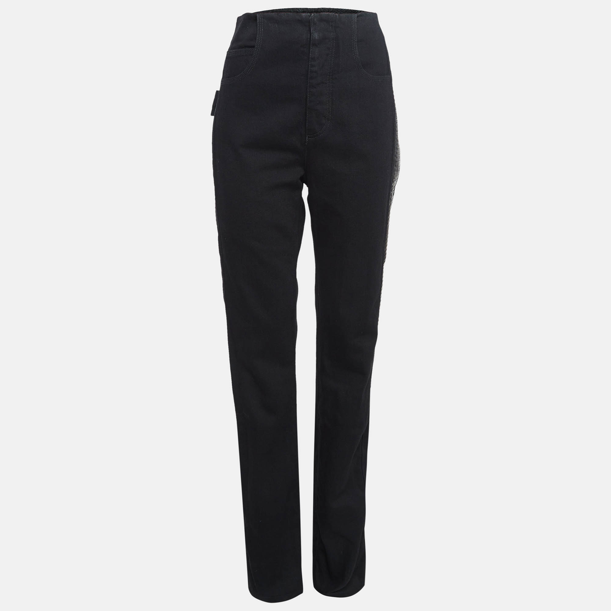 Bottega Veneta Black Side Stripe Denim Jeans M Waist 32"