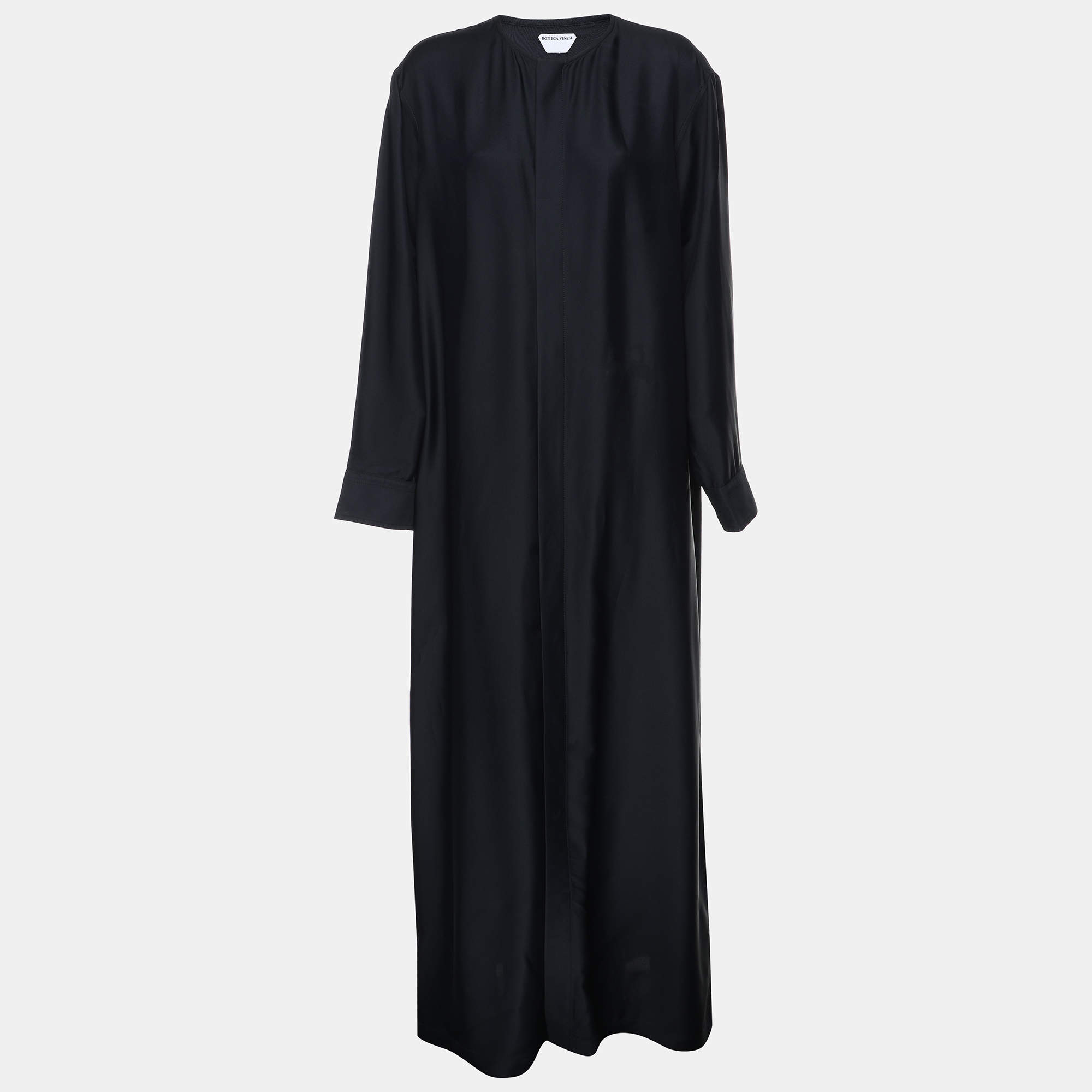 Bottega Veneta Navy Blue Crepe Long Dress S