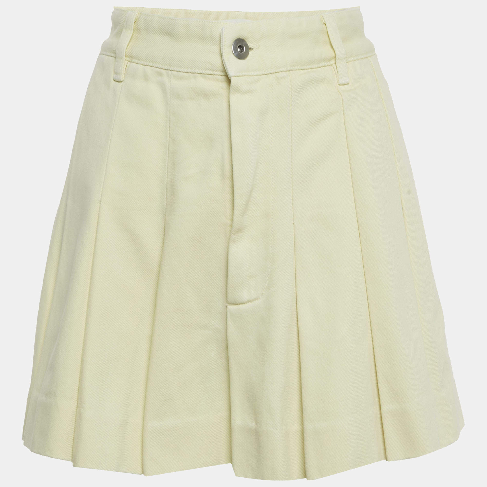 مملوكة مسبقًا تنورة بوتيغا فينيتا صغيرة كريمي دنيم بطيات مقاس صغير