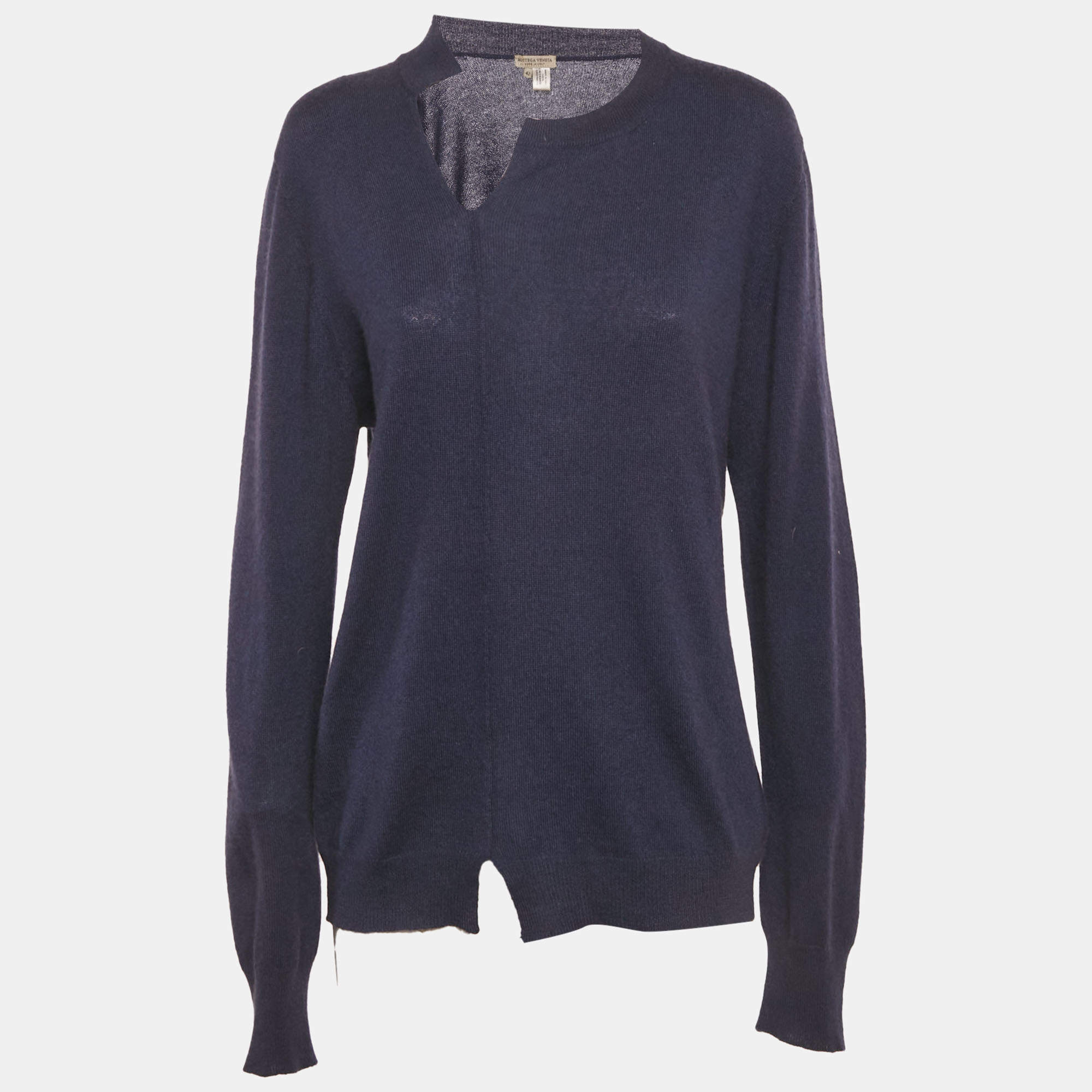 مملوكة مسبقًا Bottega Veneta Navy Blue Cashmere Sweater M