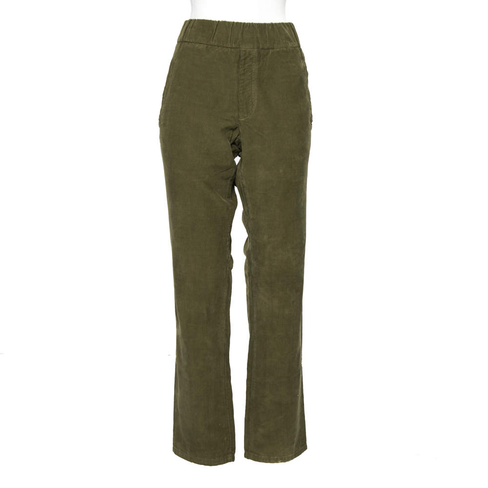 Bottega Veneta Olive Green Cotton Corduroy Trouser XL