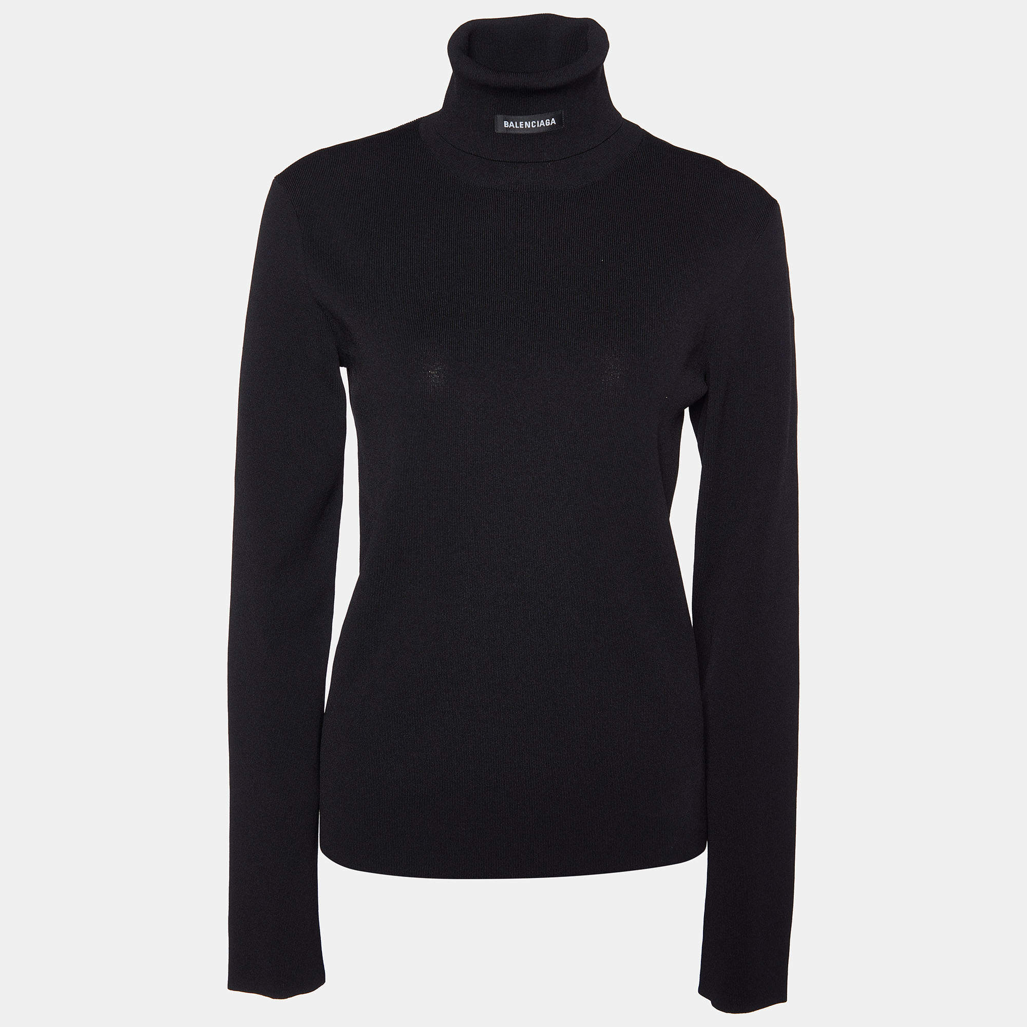 Balenciaga Unisex Black Knit Turtleneck Sweater M