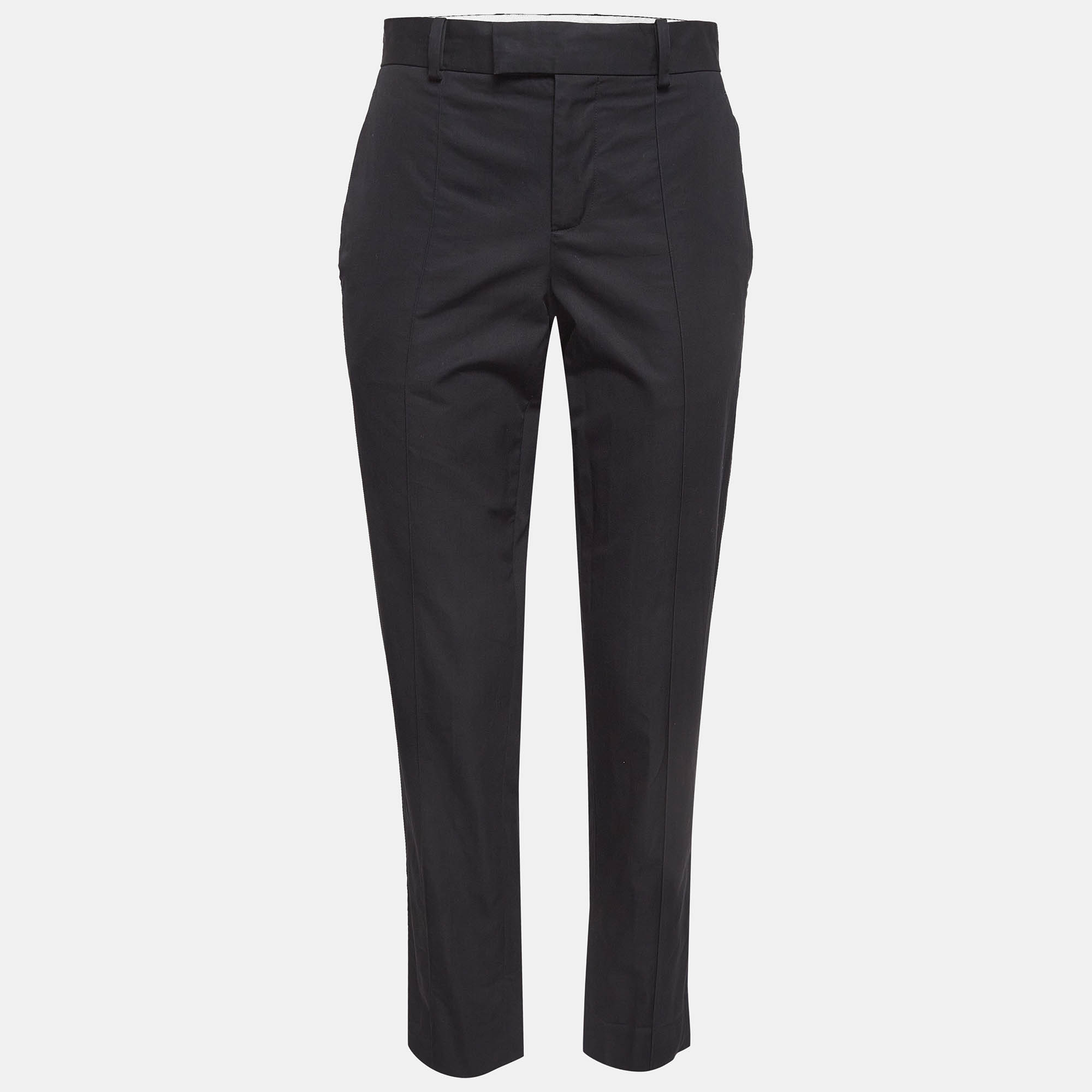 Bottega Veneta Black Cotton Trousers S