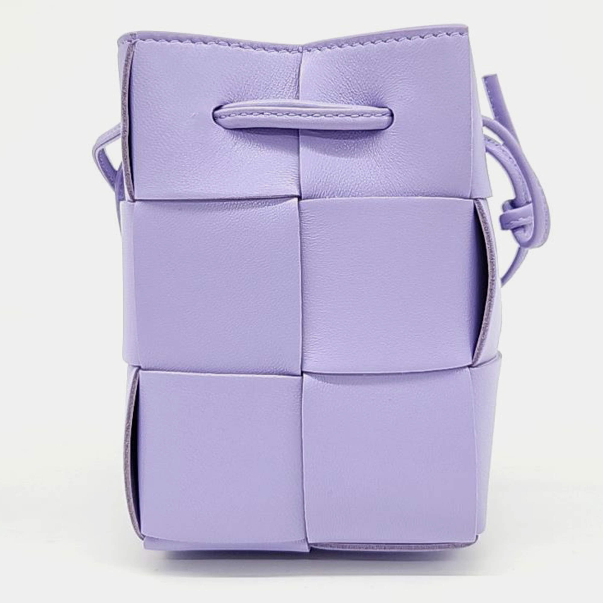 Bottega Veneta Purple Leather Cassette Bucket Bag