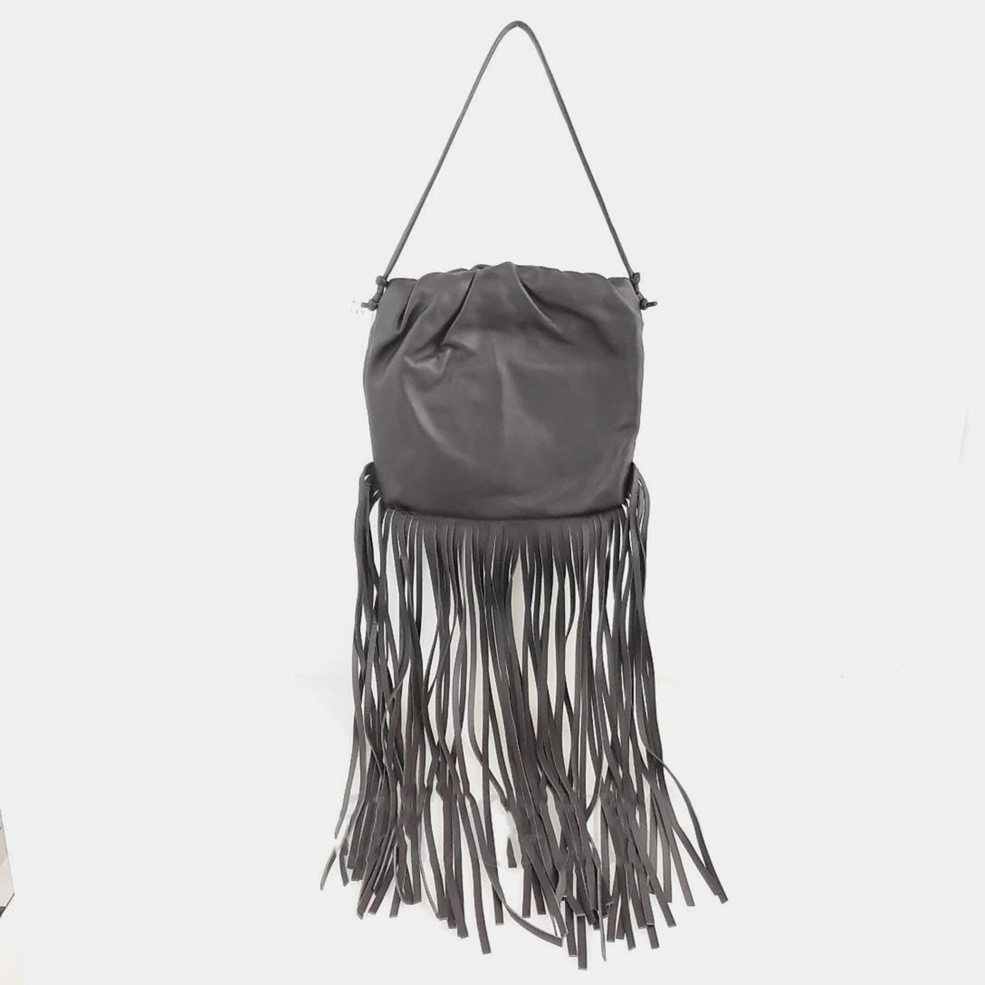 Bottega Veneta Brown Leather Fringe Shoulder Bag 