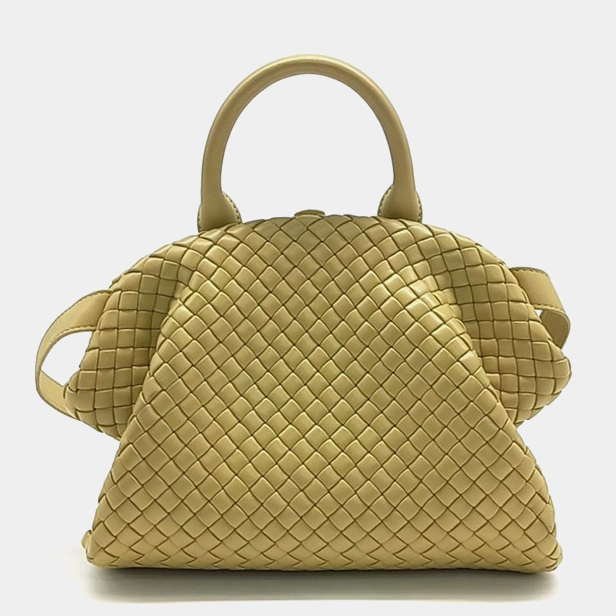 Bottega Veneta Beige Intrecciato Leather Small Top Handle bag