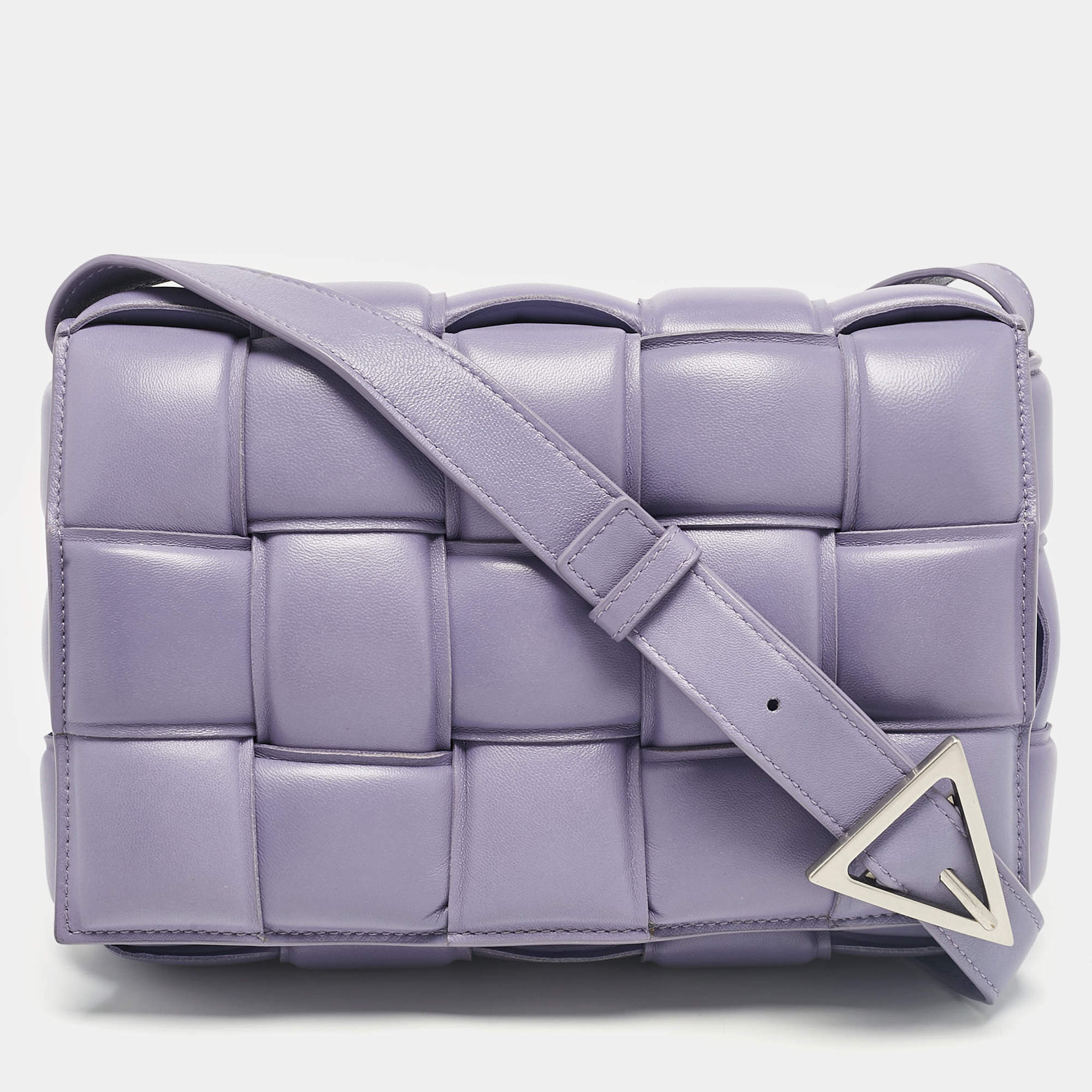 Bottega Veneta Lavender Padded Leather Cassette Shoulder Bag