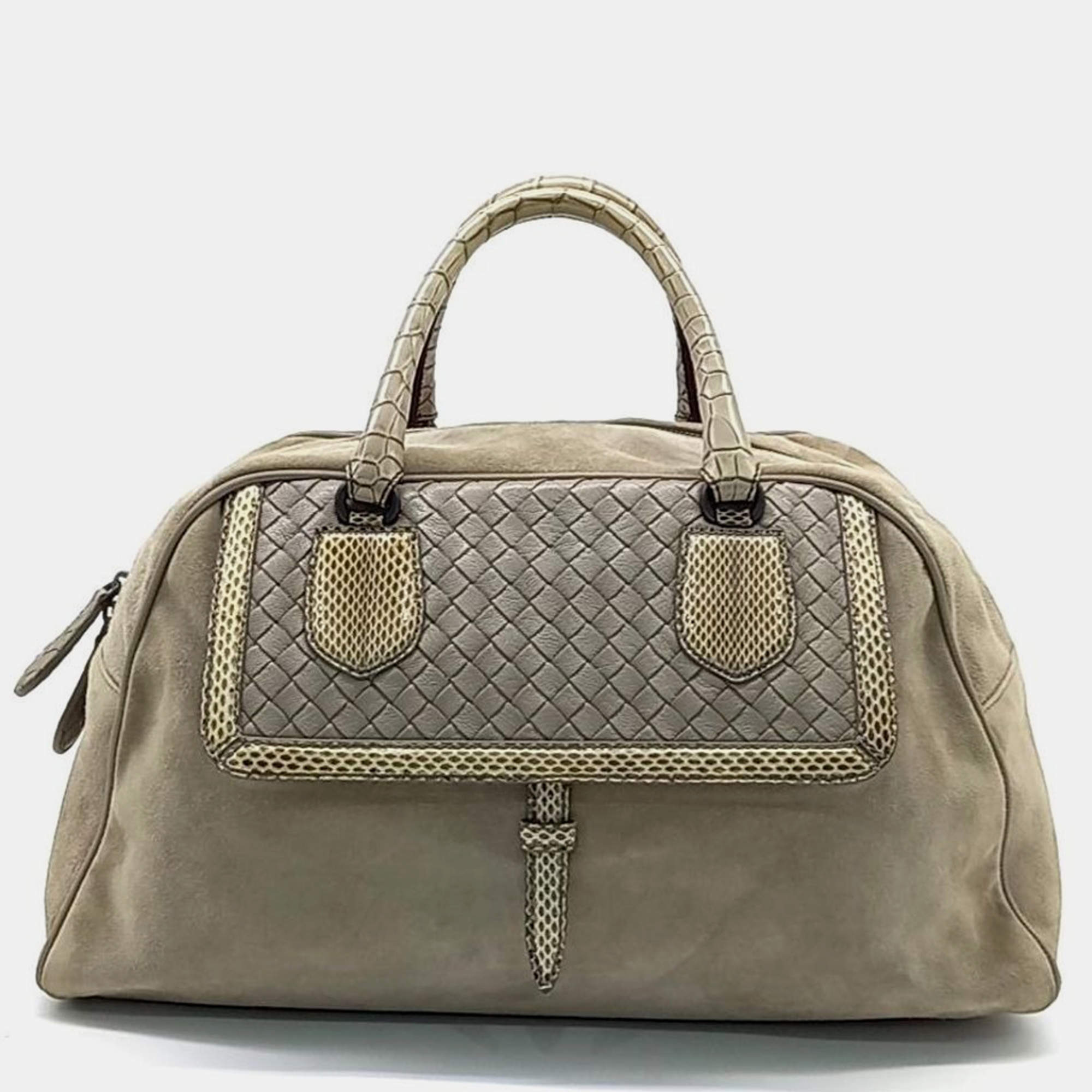 Pre Owned Bottega Veneta suede tote bag