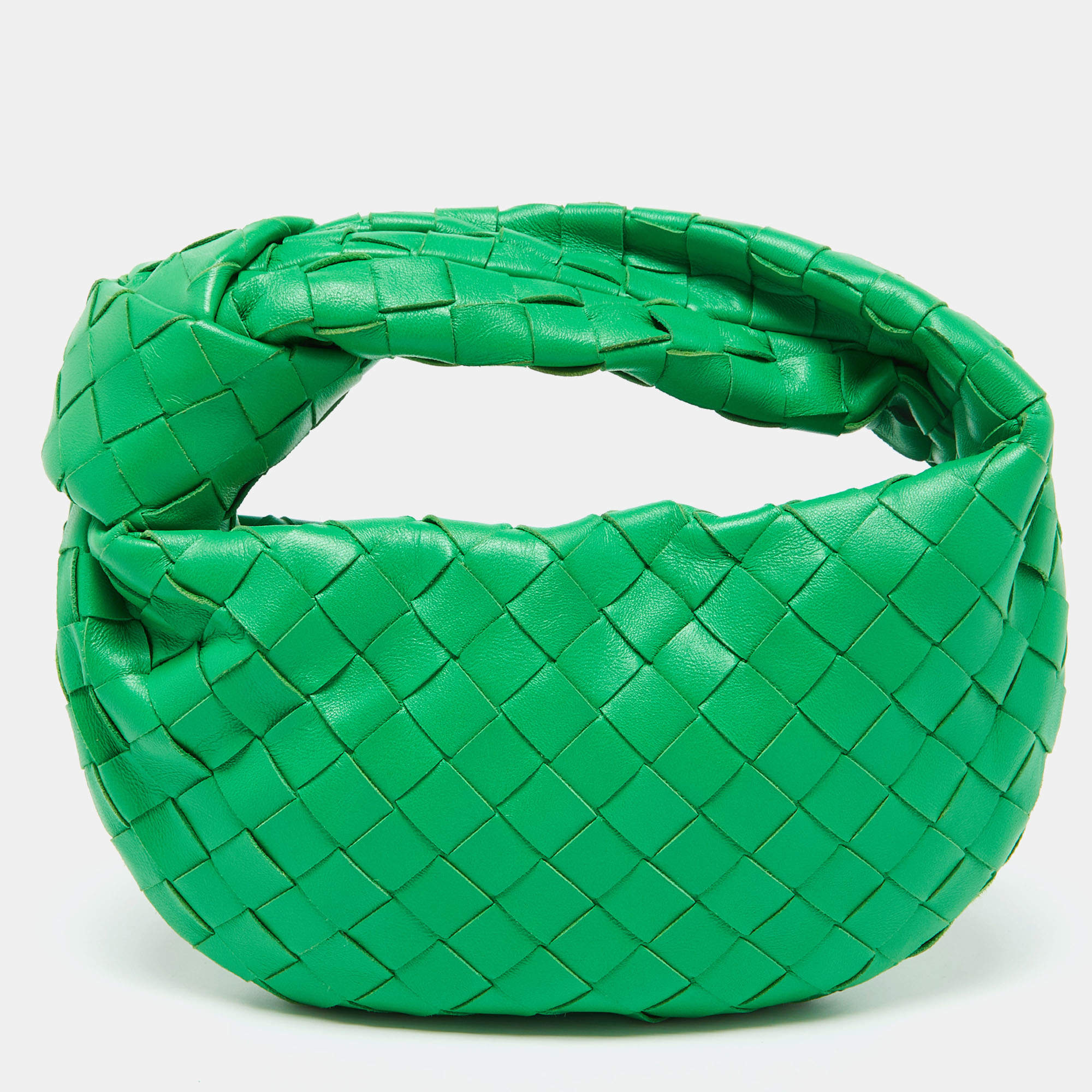 Bottega Veneta Green Leather Mini Jodie Hobo