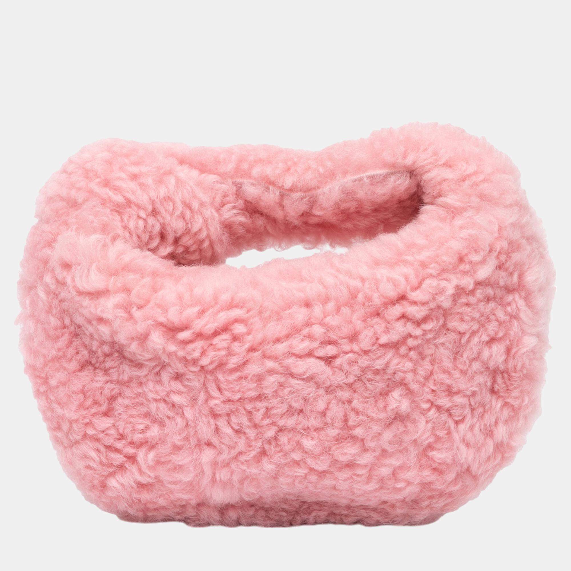 Bottega Veneta Pink Mini Shearling Jodie