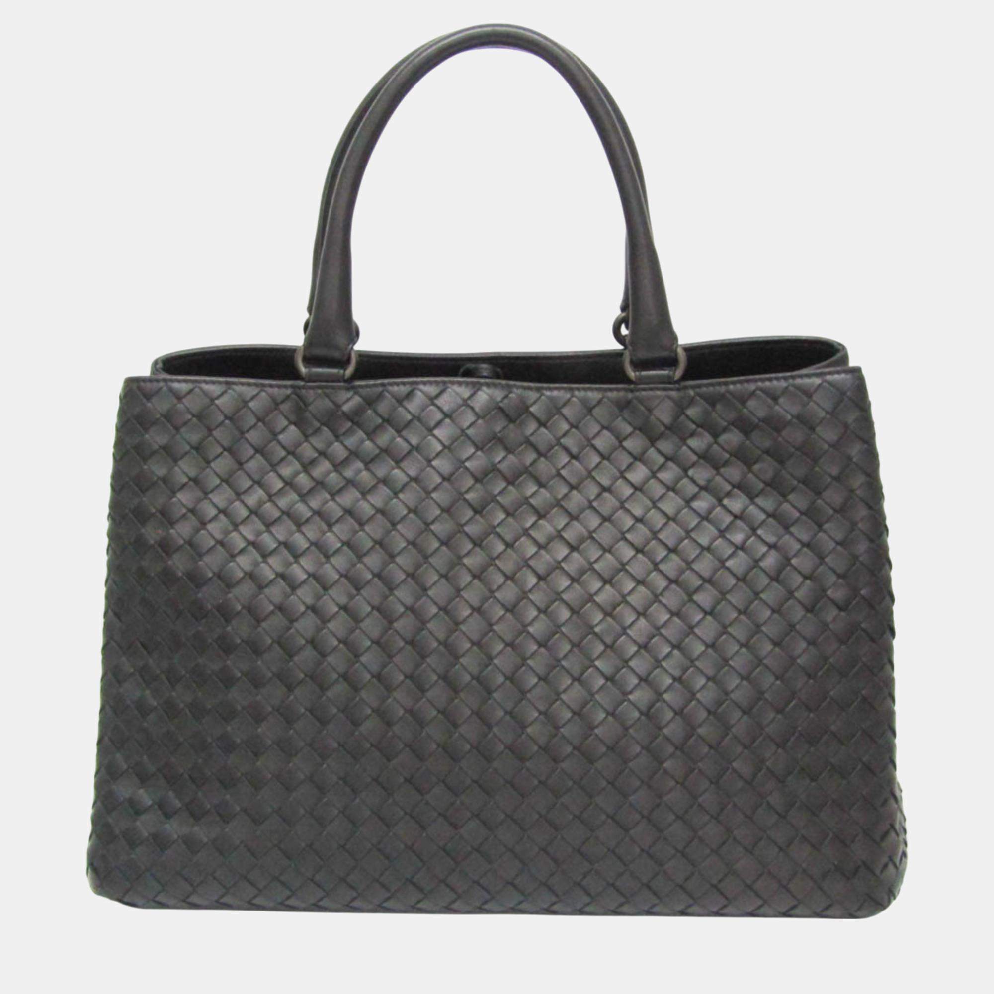 Pre Owned Bottega Veneta Black Intrecciato Leather Handbag