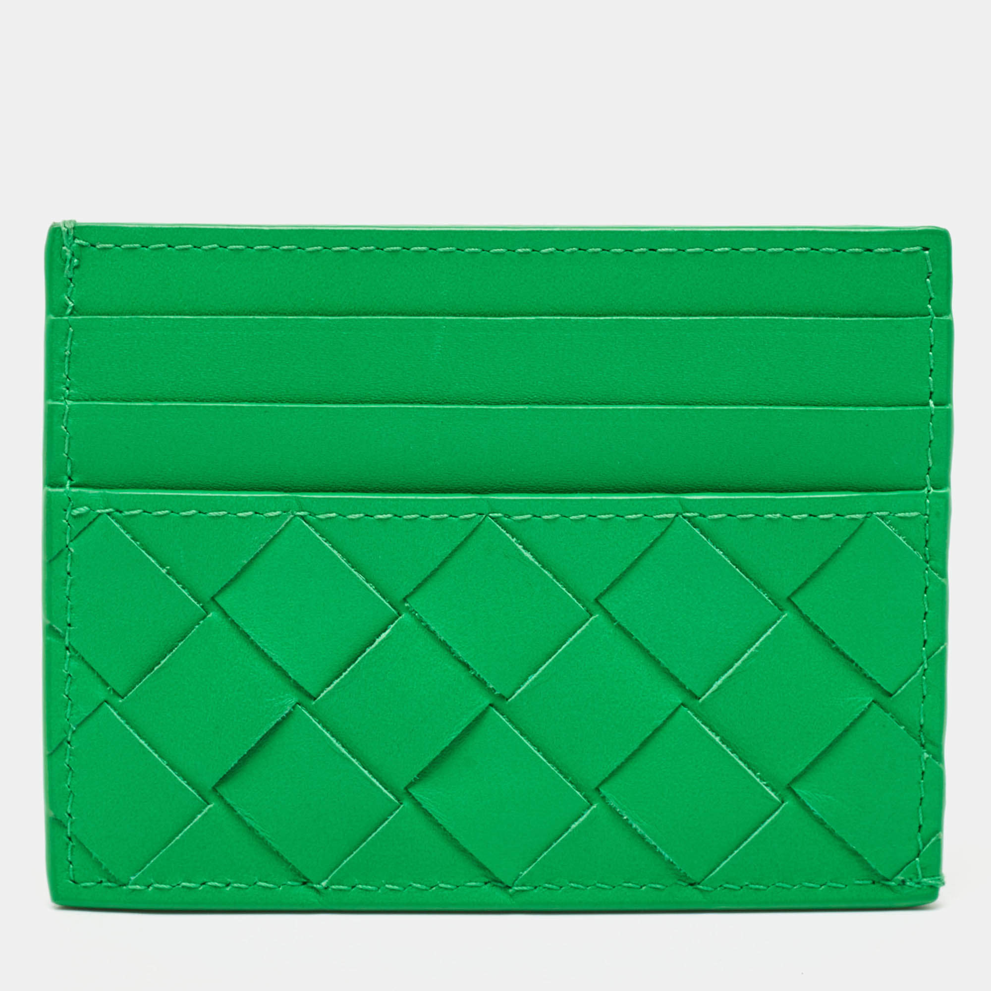 Pre Owned محفظة بطاقات بوتيغا فينيتا جلد أنترشياتو وردي/بنفسجي