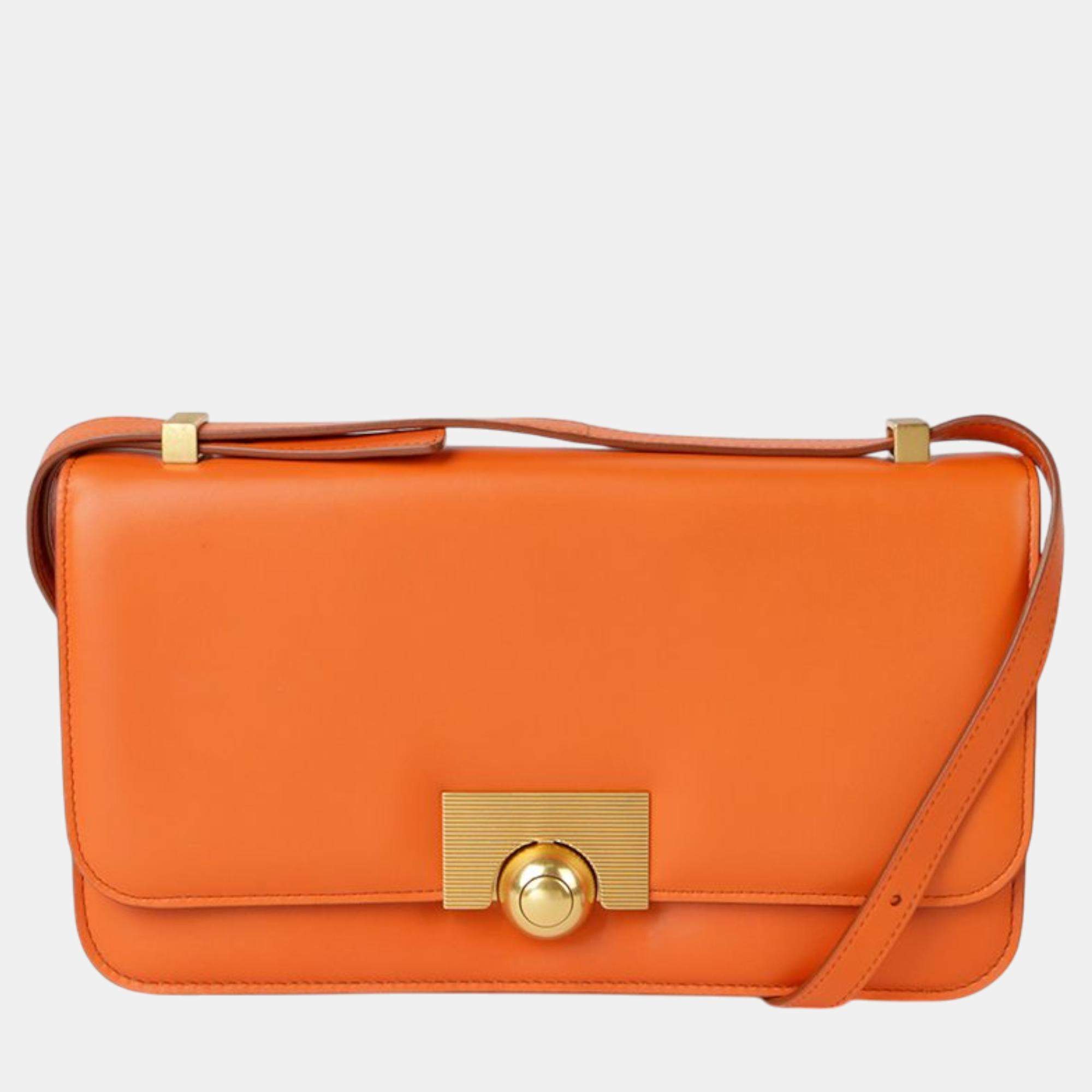 Bottega Veneta Orange Leather Classic Ronde Shoulder Bag