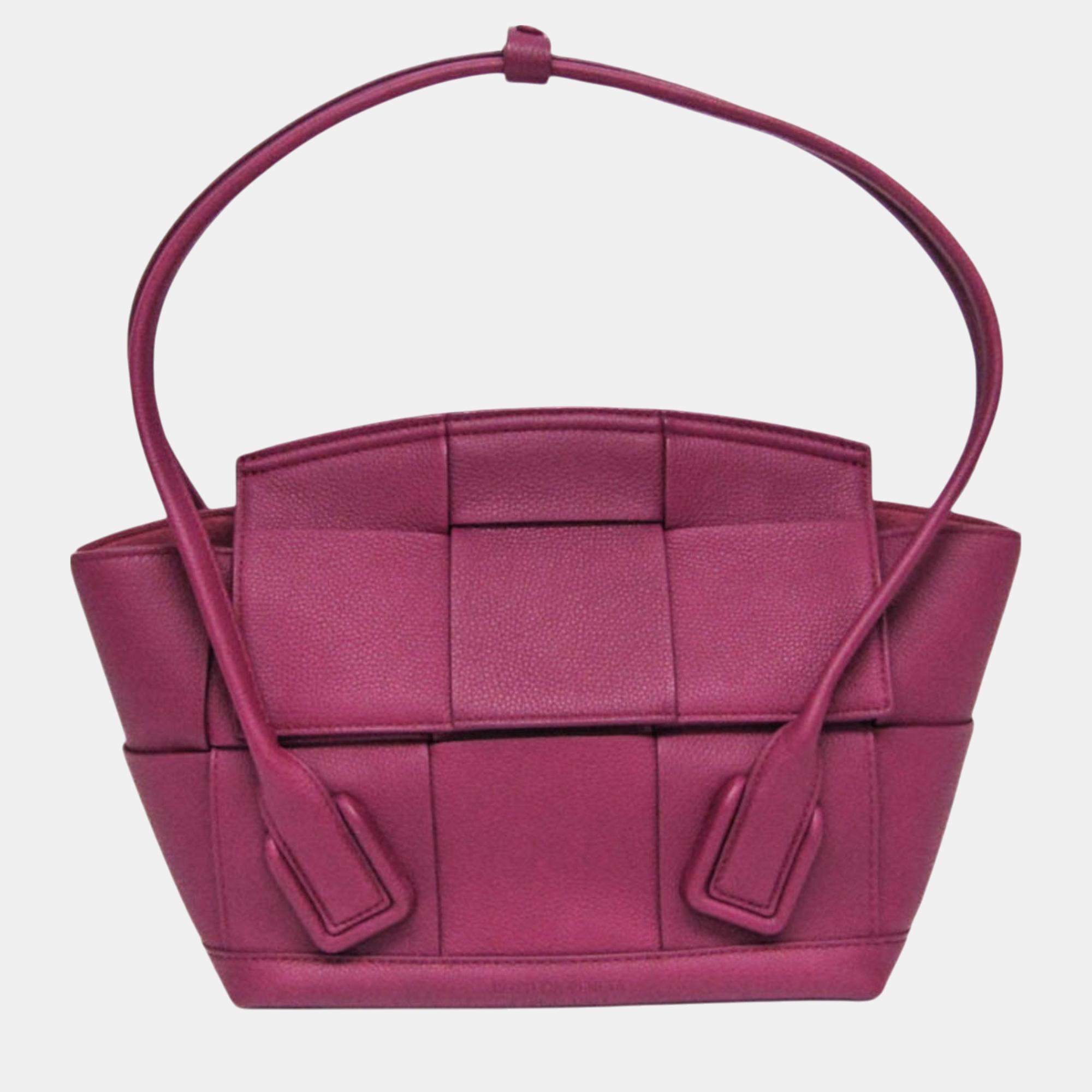 Bottega Veneta Purple Leather Mini The Arco Handbag 