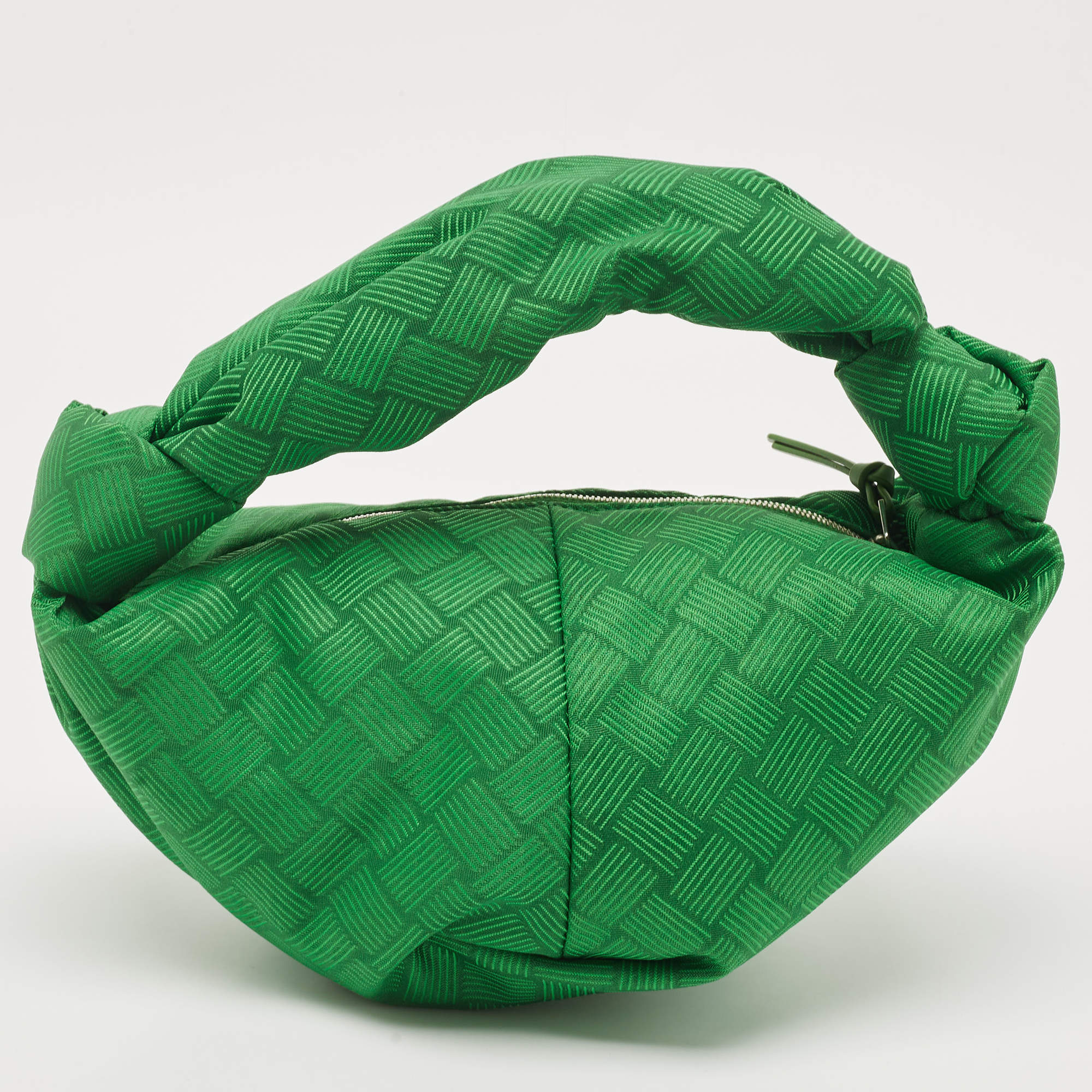 Bottega Veneta Green Jacquard Mini Double Knot Hobo