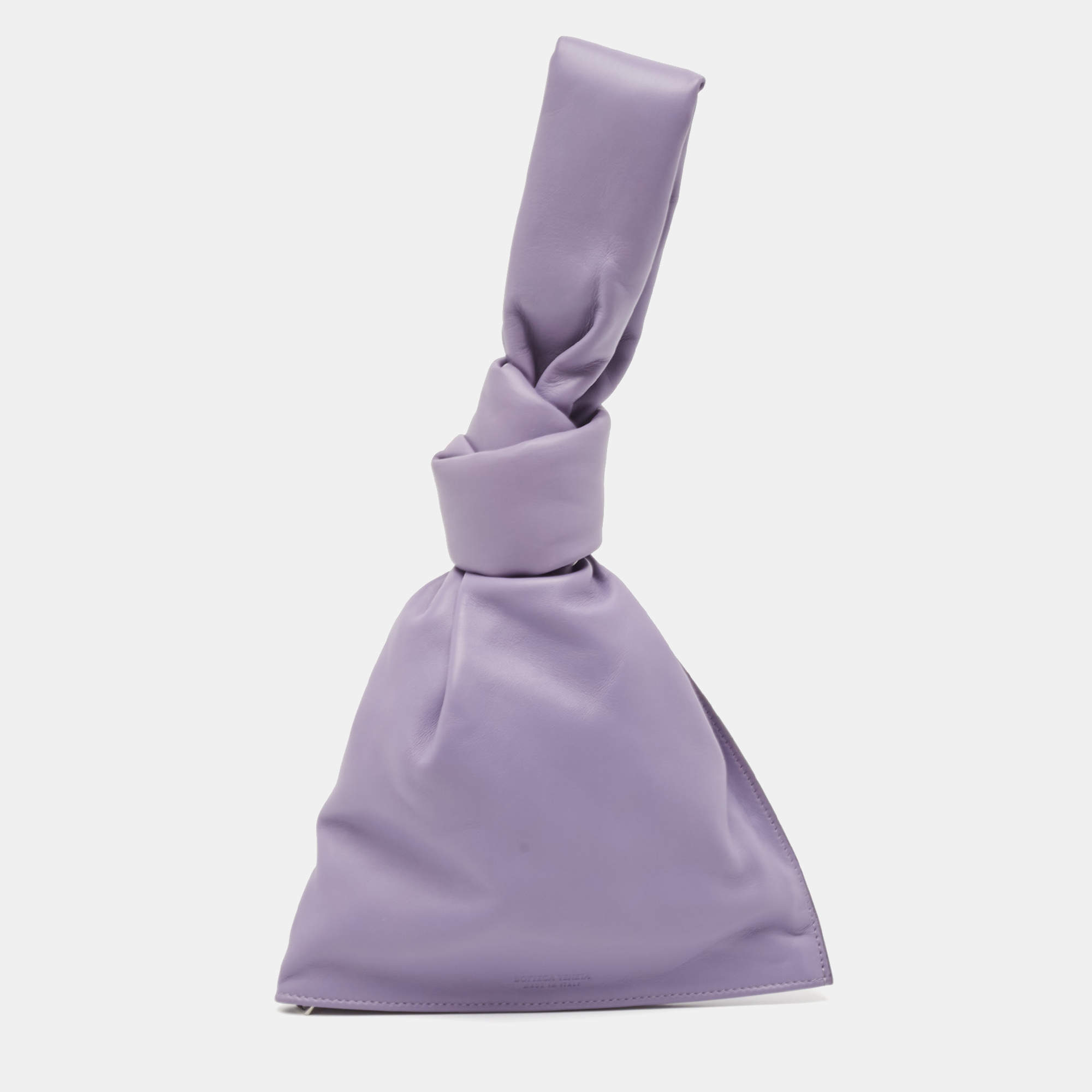 Bottega Veneta Purple Leather BV Twist Clutch Bag