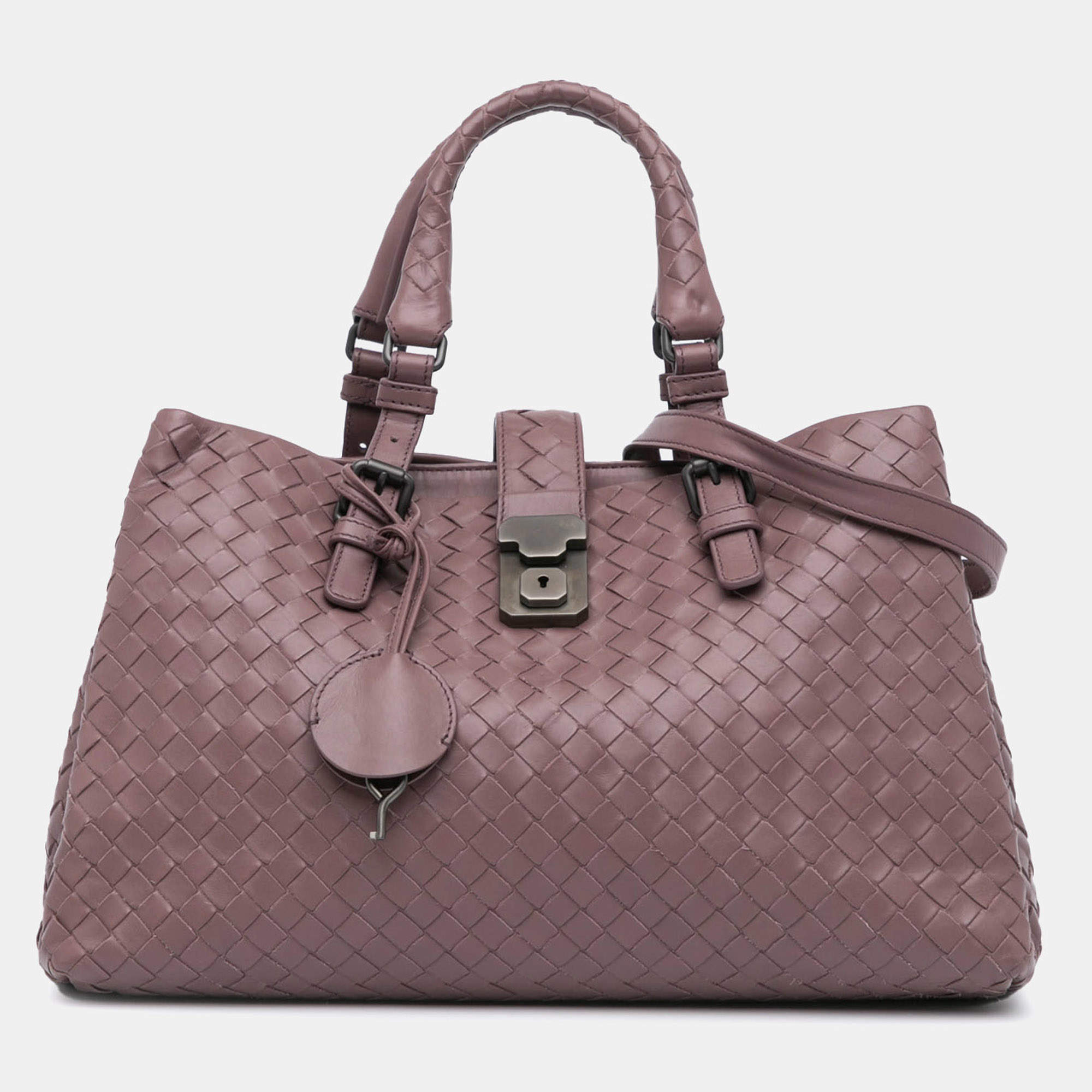 Bottega Veneta Purple Medium Nappa Intrecciato Roma Satchel